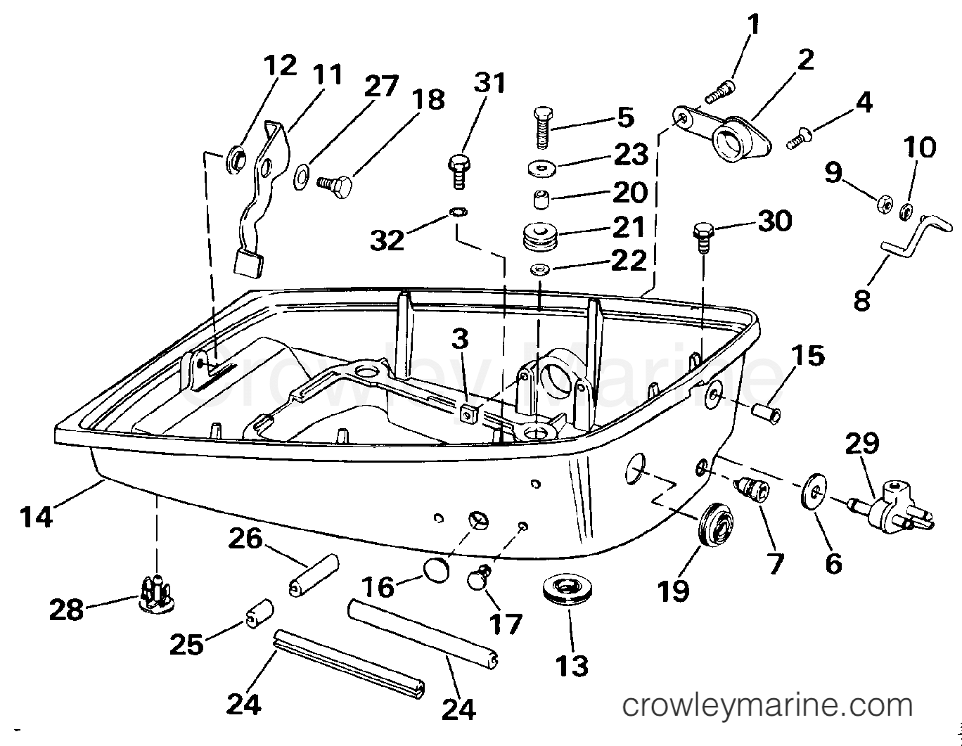 1989 Outboard 6 - E6RLCEC - LOWER ENGINE COVER