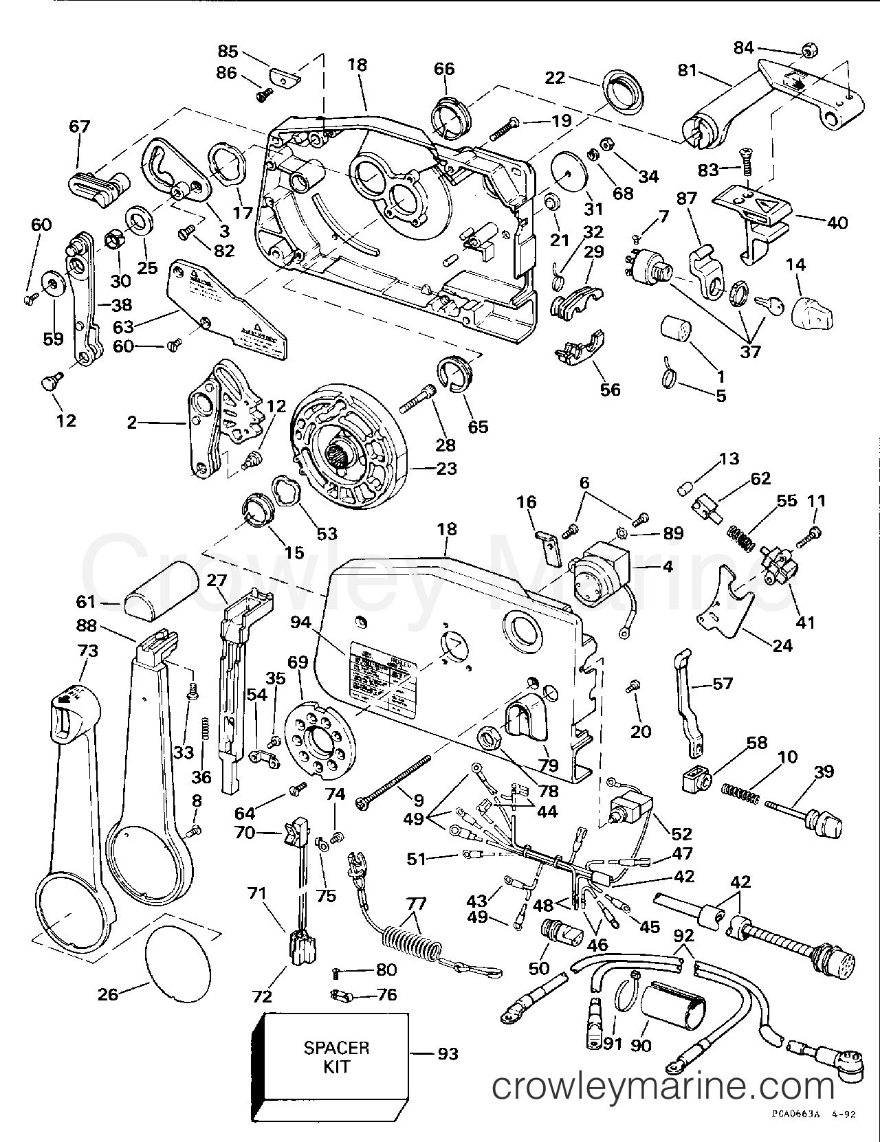 1994 Evinrude Outboards 150 - E150WTLERC REMOTE CONTROL section