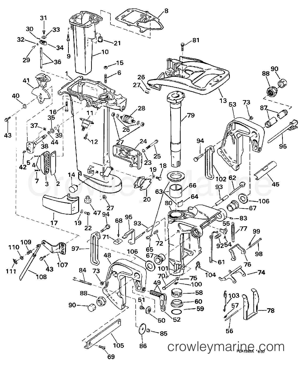 1998 Outboard 30 - BE30BALECS - MIDSECTION