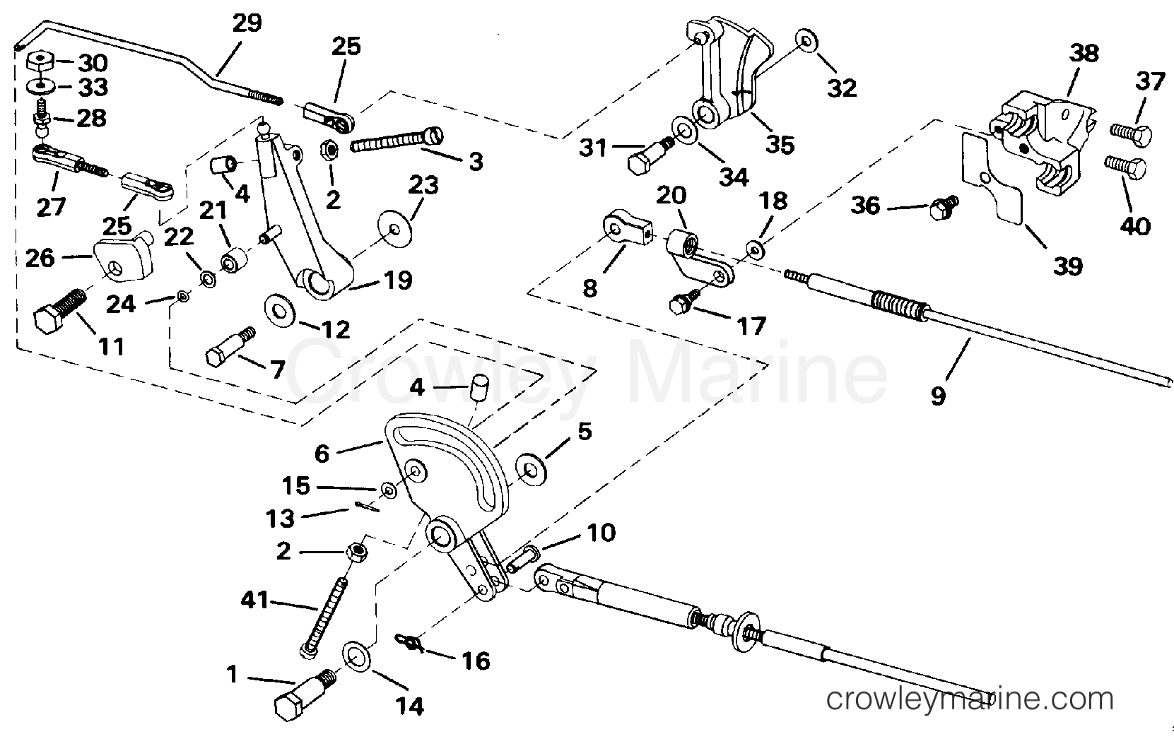 1992 Outboard 40 - E40TLENJ - SHIFT & THROTTLE LINKAGE