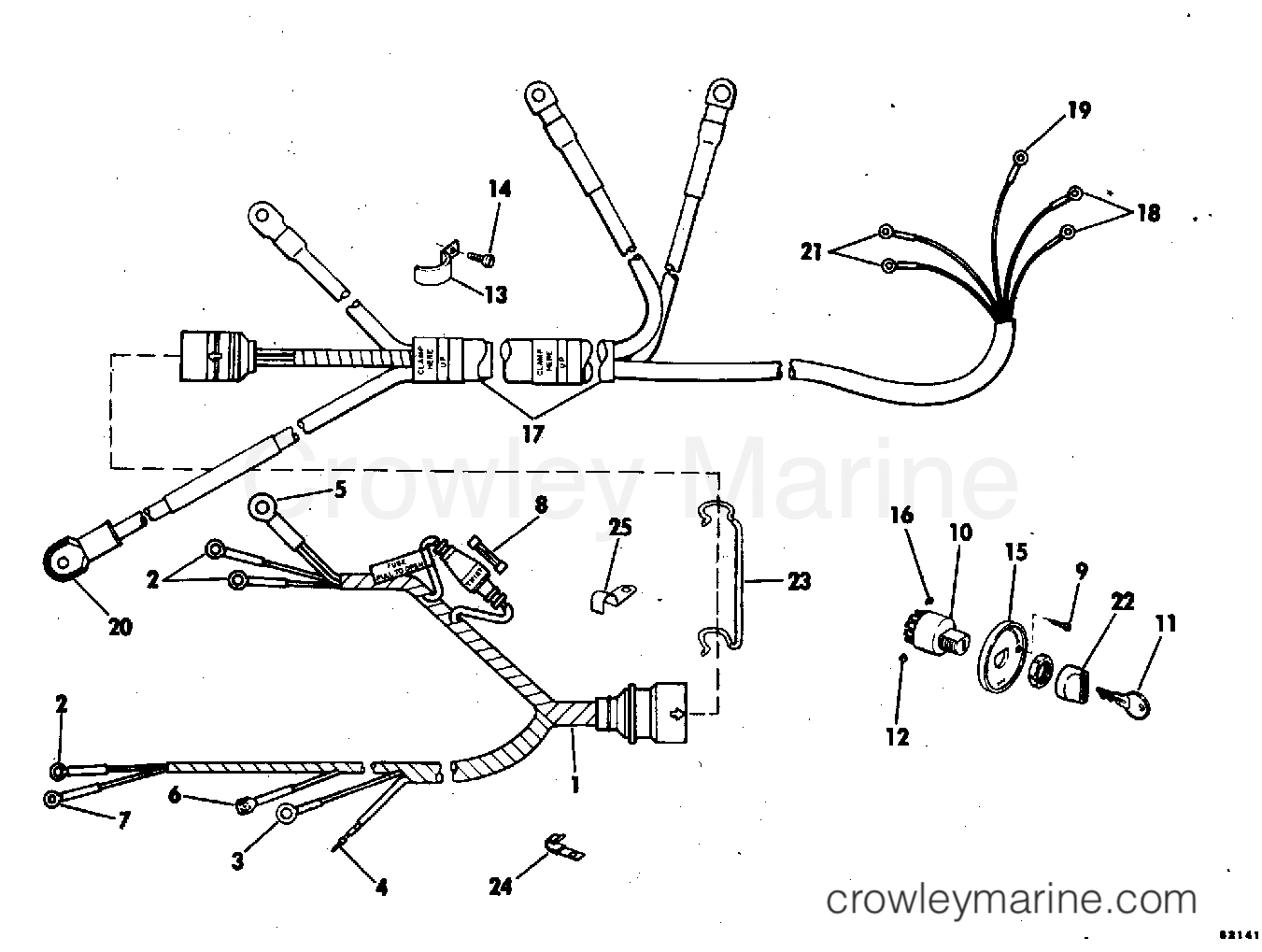 INSTRUMENT & CABLE 1978 Outboard 25 25802C Crowley Marine