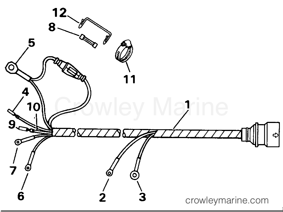 1992 Outboard 9.9 - J10RENA - MOTOR CABLE