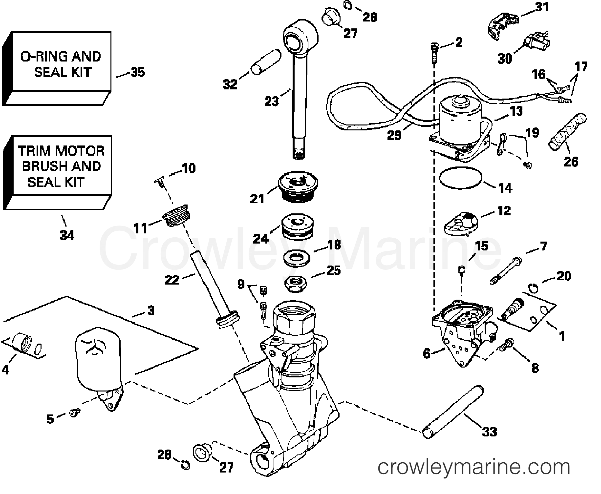 2004 Evinrude Outboards 200 - E200FCXSRB POWER TRIM AND TILT section