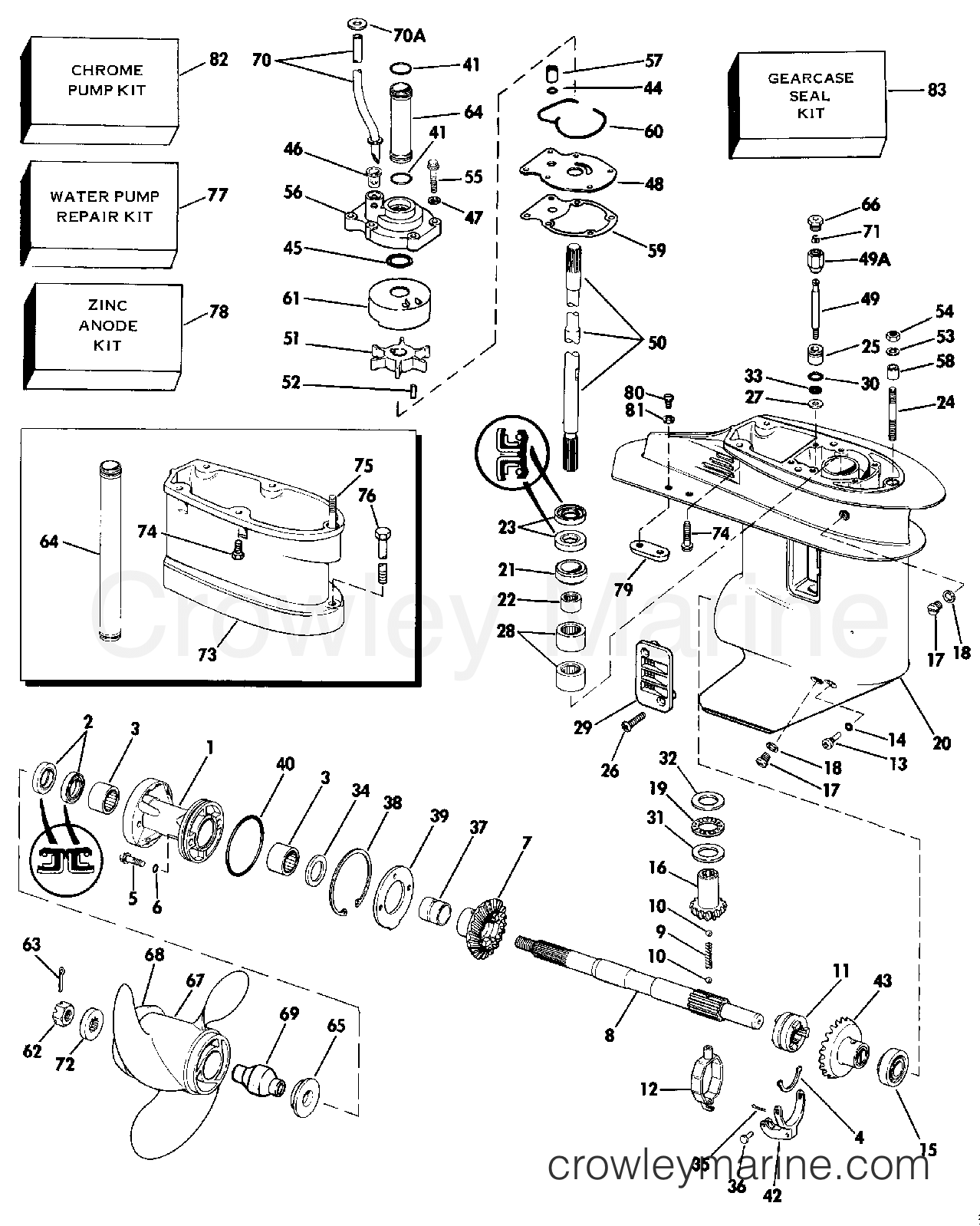 1986 Outboard 20 - J20ELCDC - GEARCASE