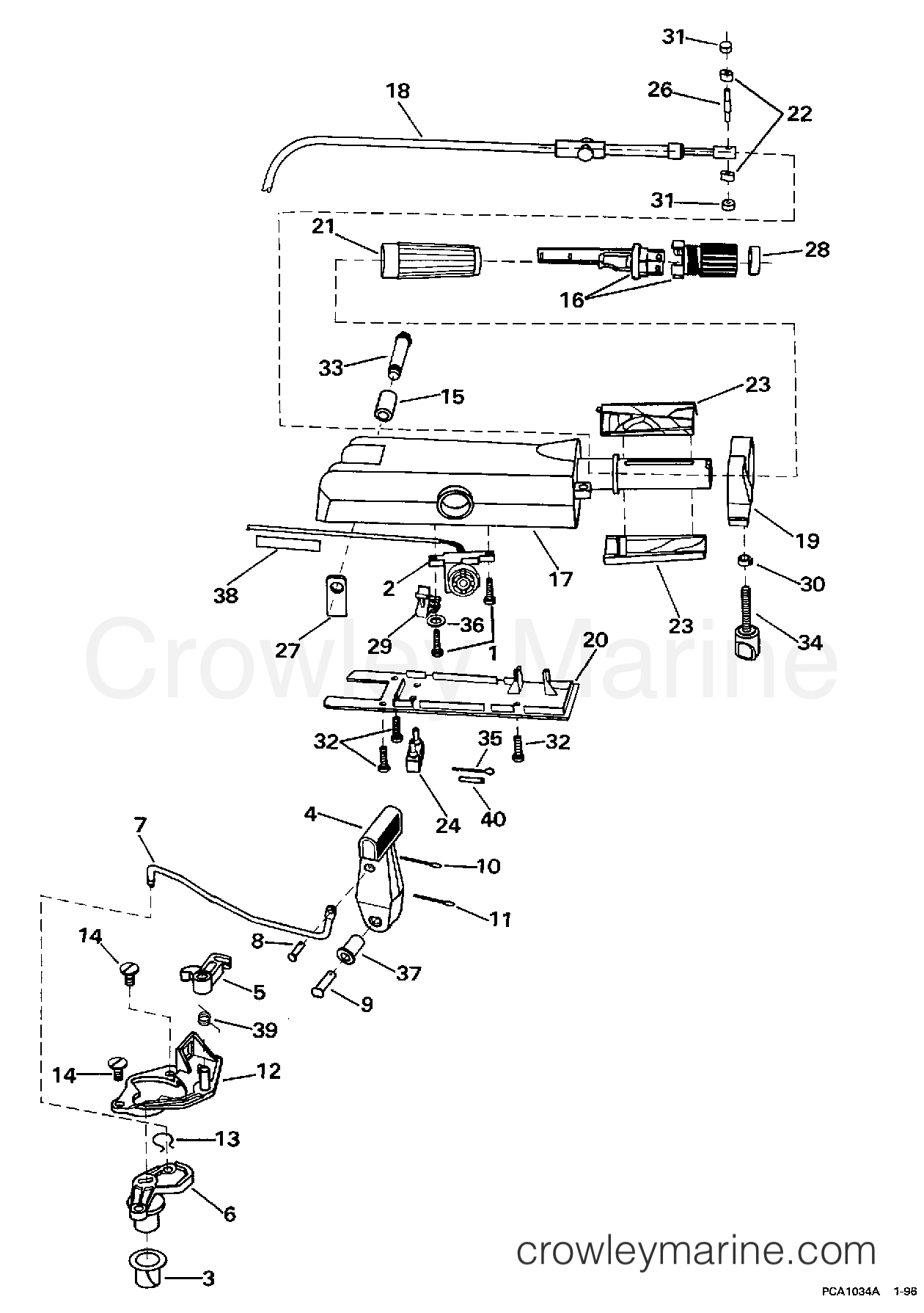 1997 Outboard 8 - BJ8RCB - STEERING HANDLE