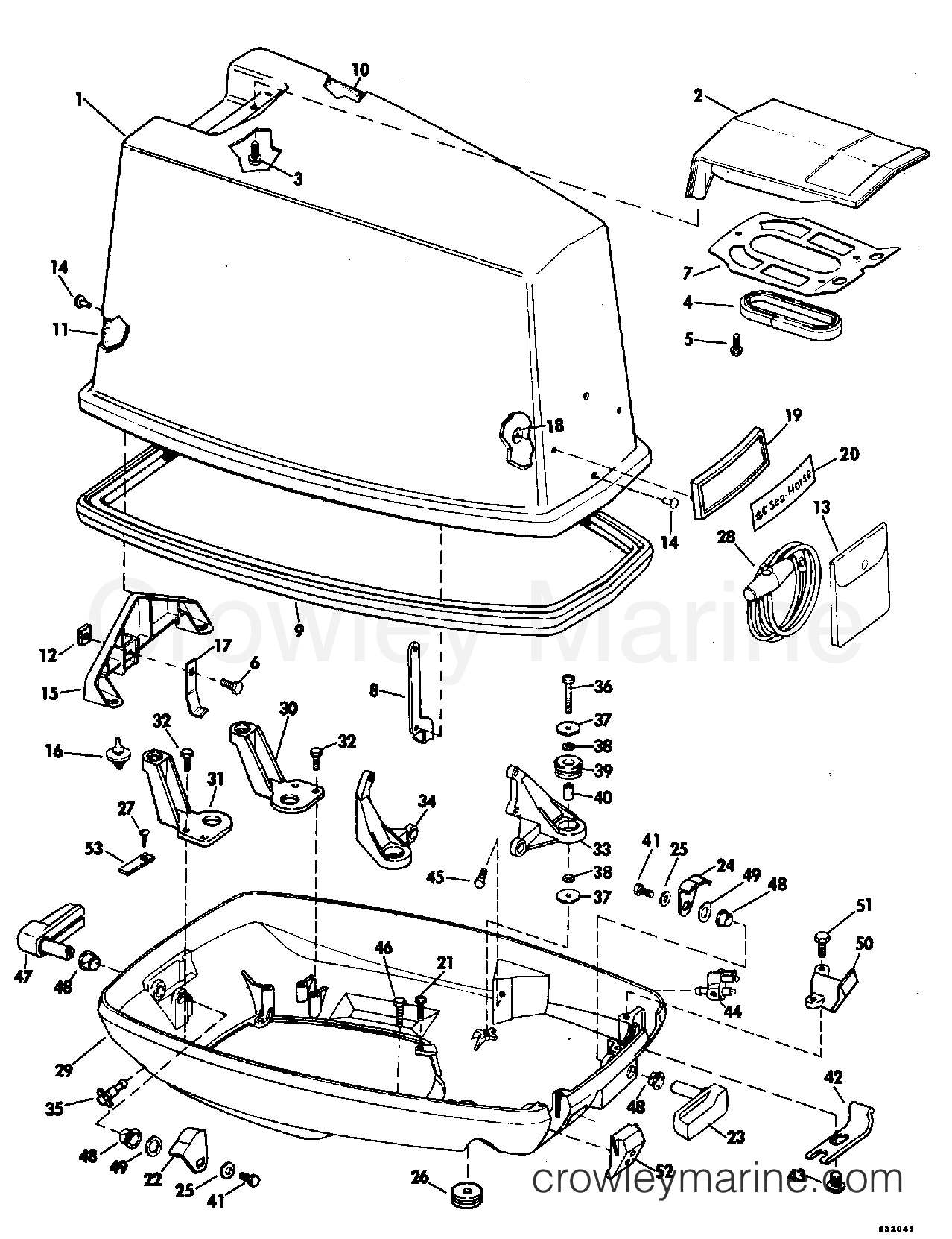 1983 Outboard 75 - J75ECTE - ENGINE COVER - JOHNSON