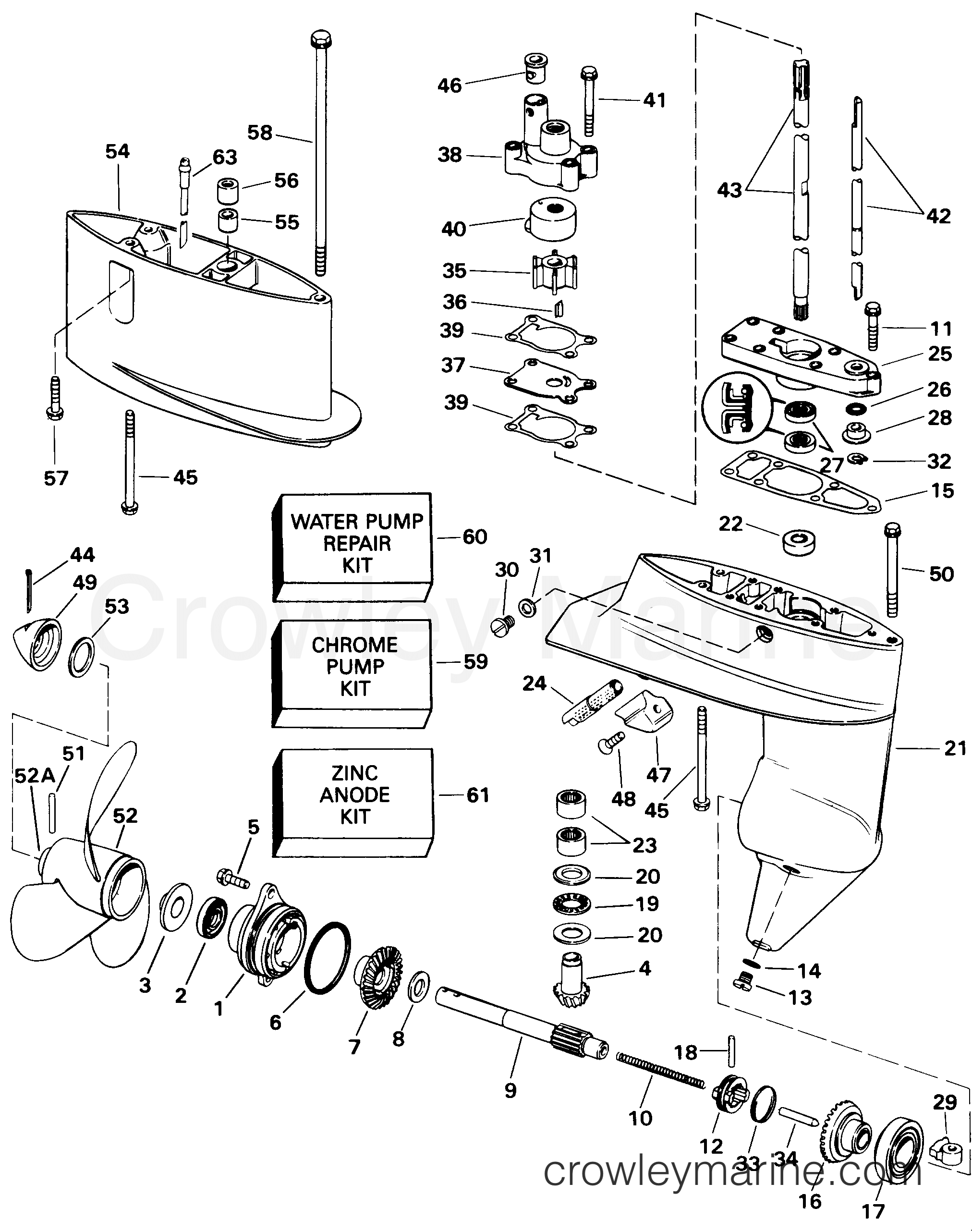 1998 Outboard 8 - BJ8RCT - GEARCASE