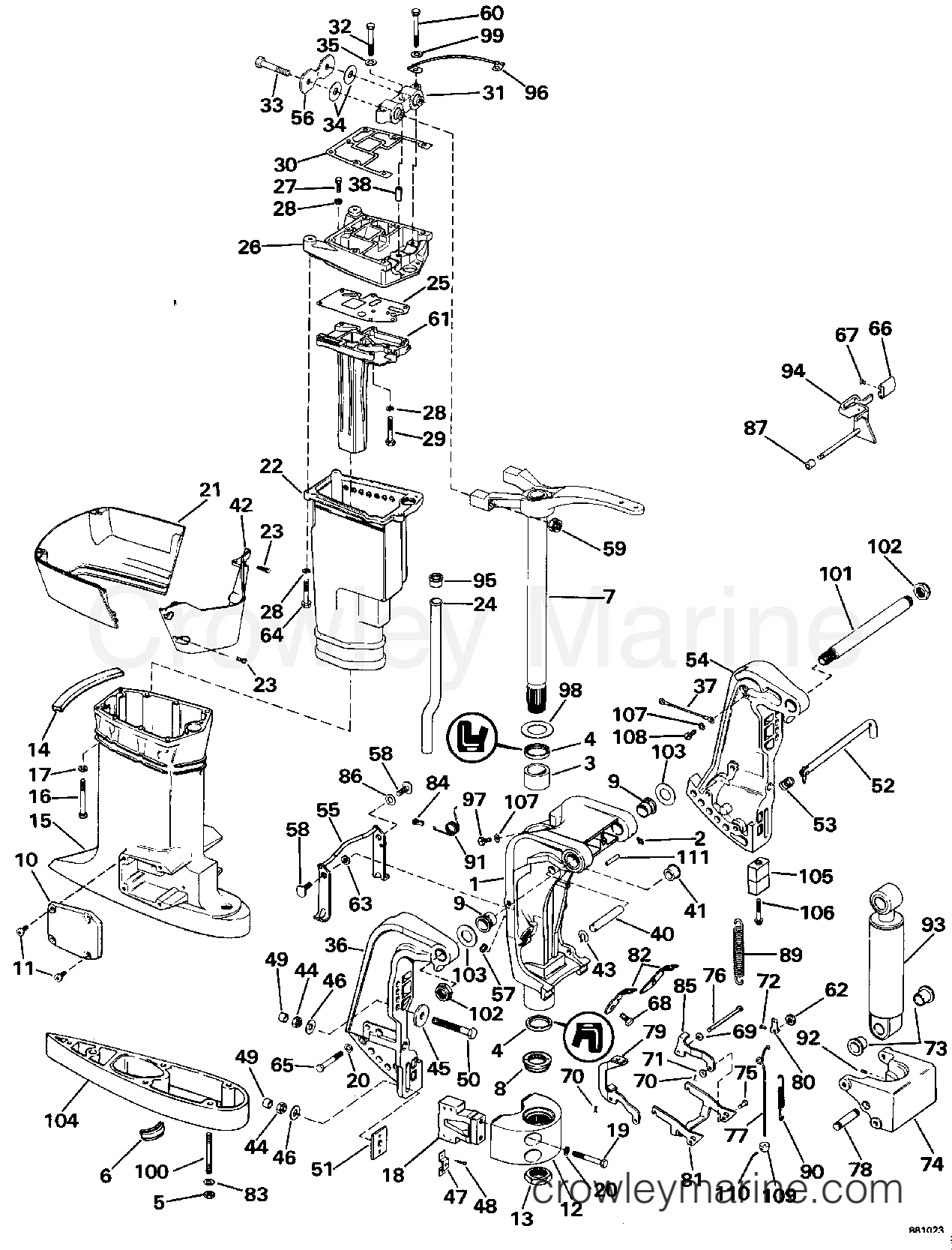 1988 Outboard 65 - N65WMLM - MIDSECTION