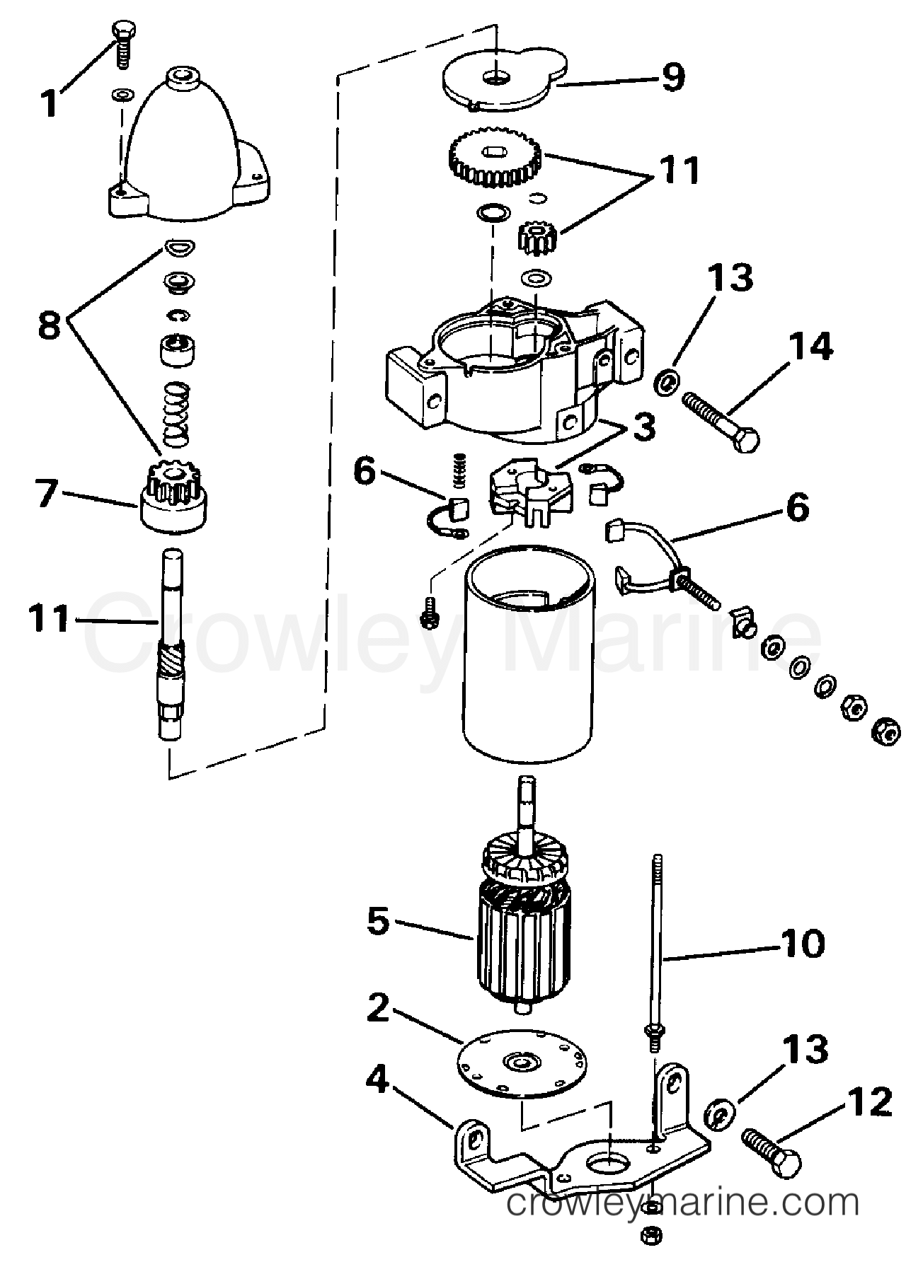 1986 Evinrude Outboards 200 - E200STLCDR ELECTRIC STARTER BOSCH MODELS 47690-29-M030SM section