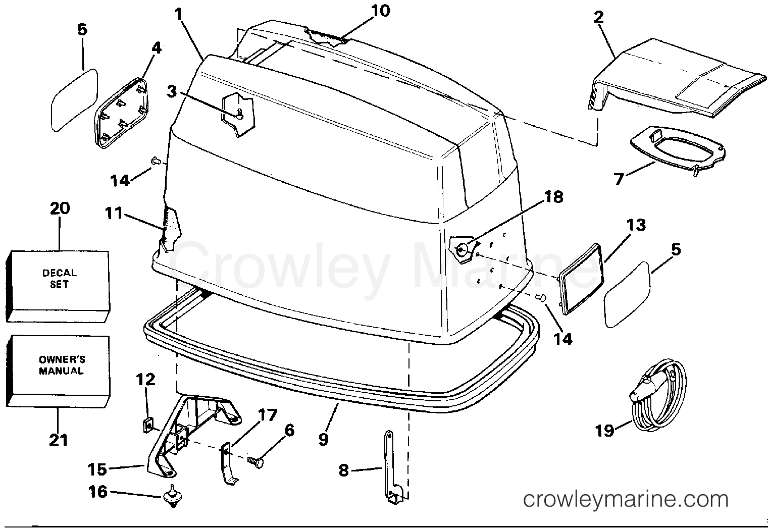 1988 Outboard 75 - J75ECCA - ENGINE COVER - JOHNSON