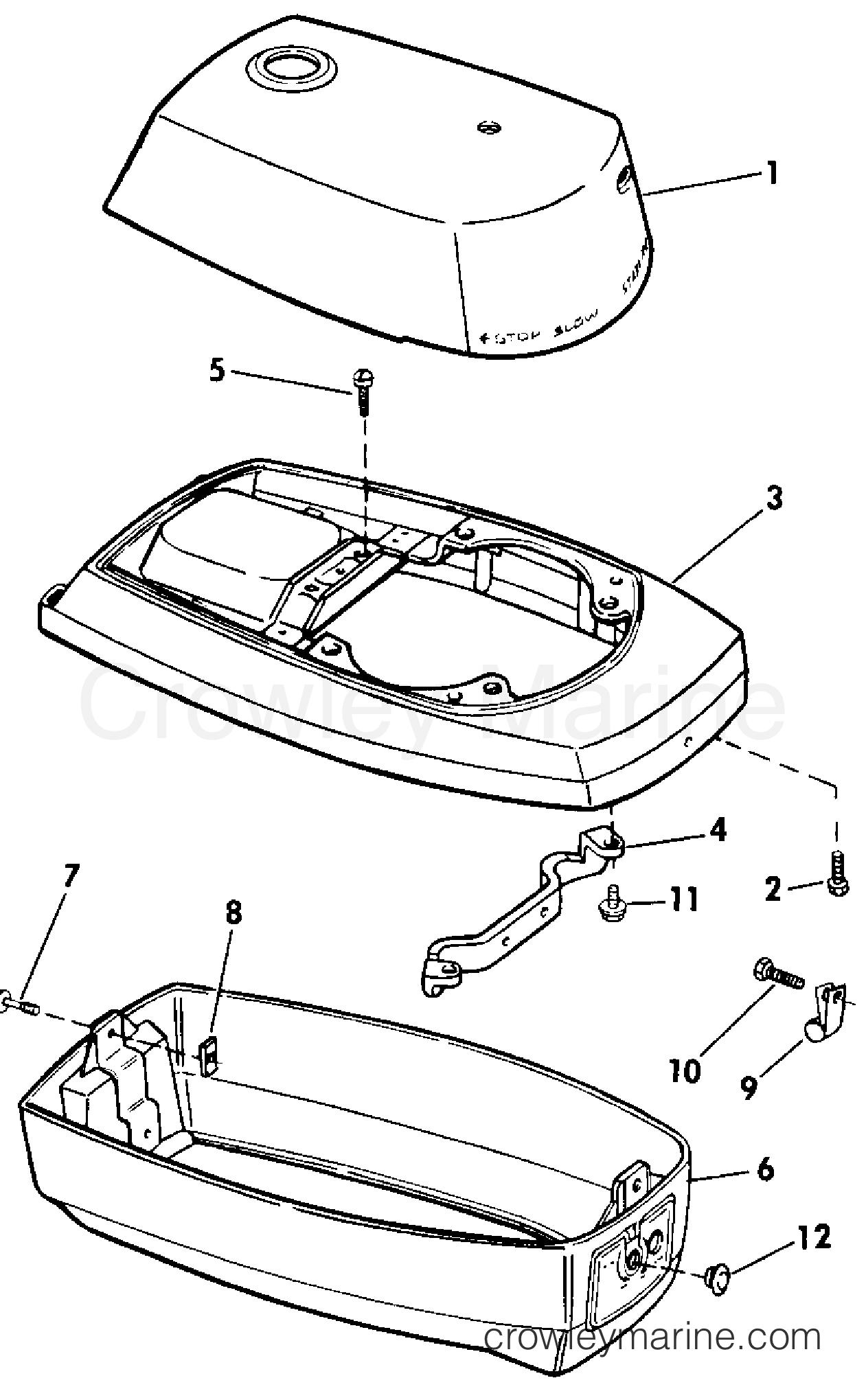 1990 Outboard 3 - J3BRESR - ENGINE COVER