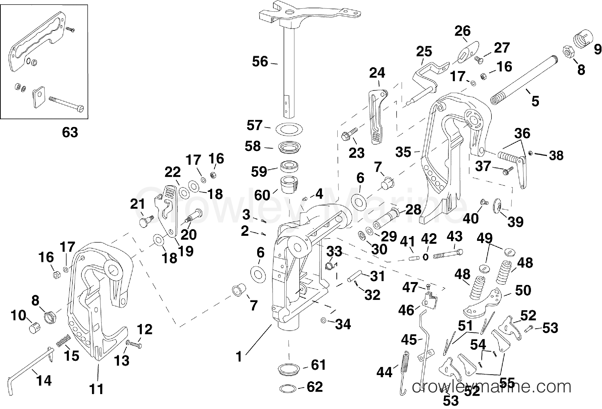 2008 Outboard 55 - E55MRLSCC - SWIVEL BRACKET