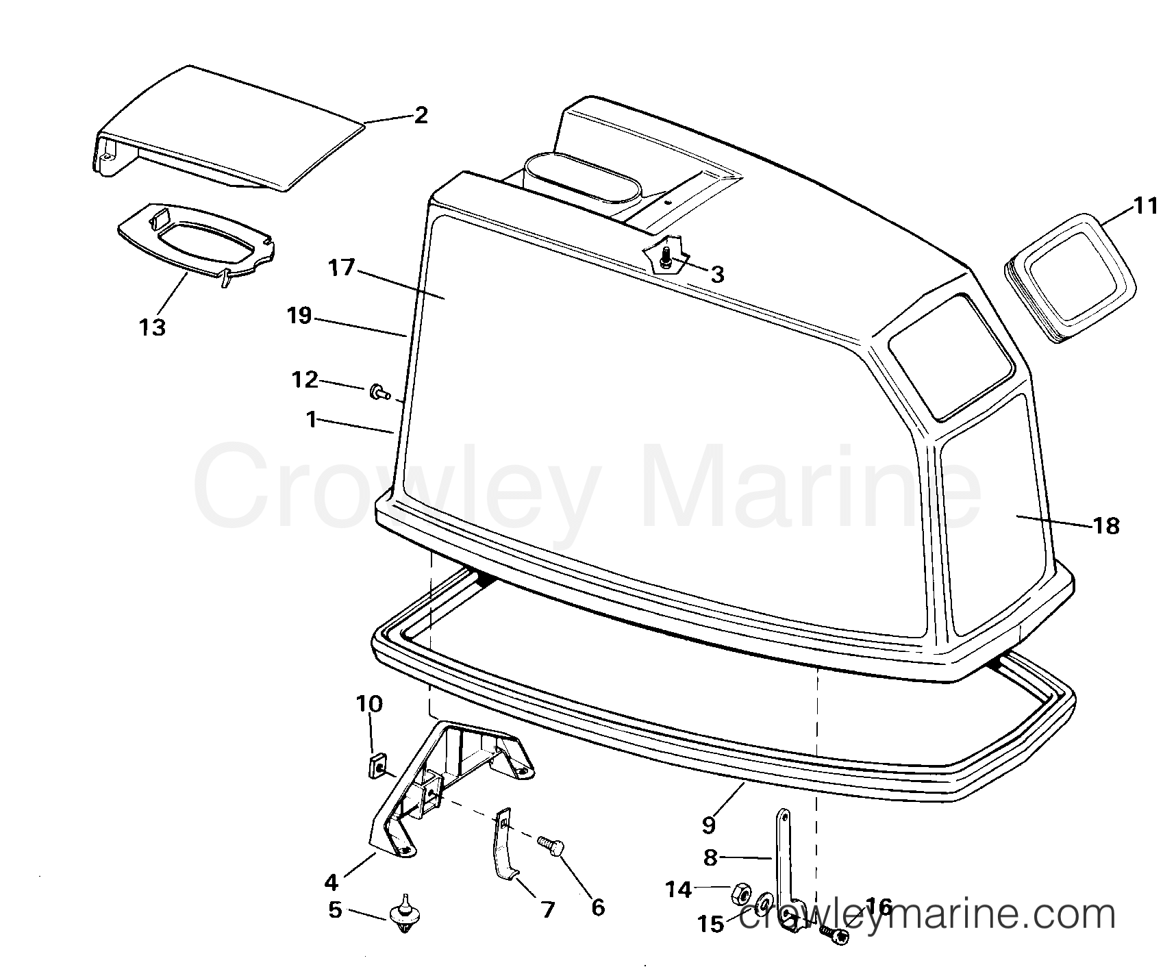 2000 Outboard 65 - E65WRYSSC - ENGINE COVER