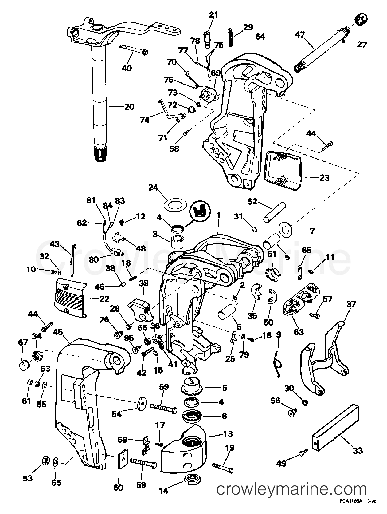 1995 Outboard 90 - J90EXEOC - MIDSECTION