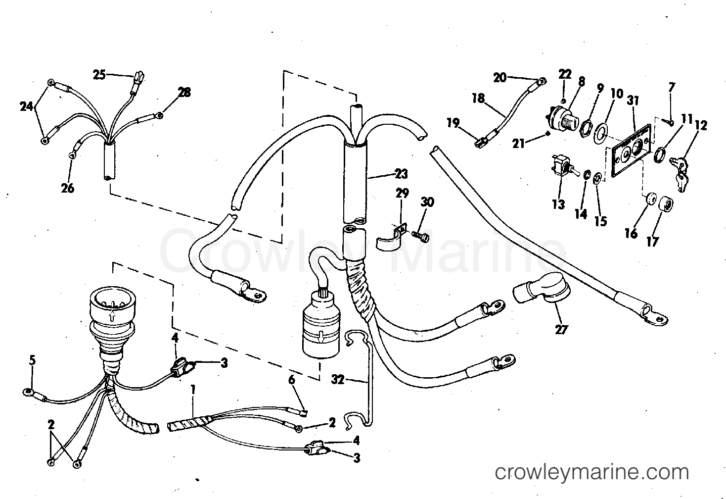 INSTRUMENT & CABLE 1973 Outboard 40 40E73D Crowley Marine