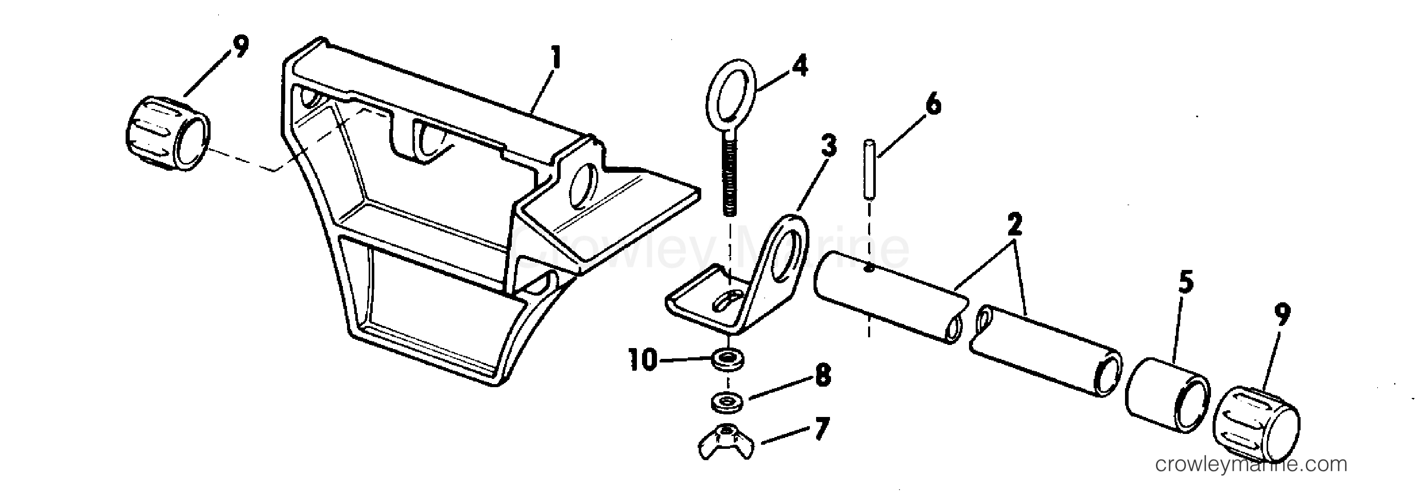 1976 Rigging Accessories - Miscellaneous - CANOE MOTOR BRACKET KIT