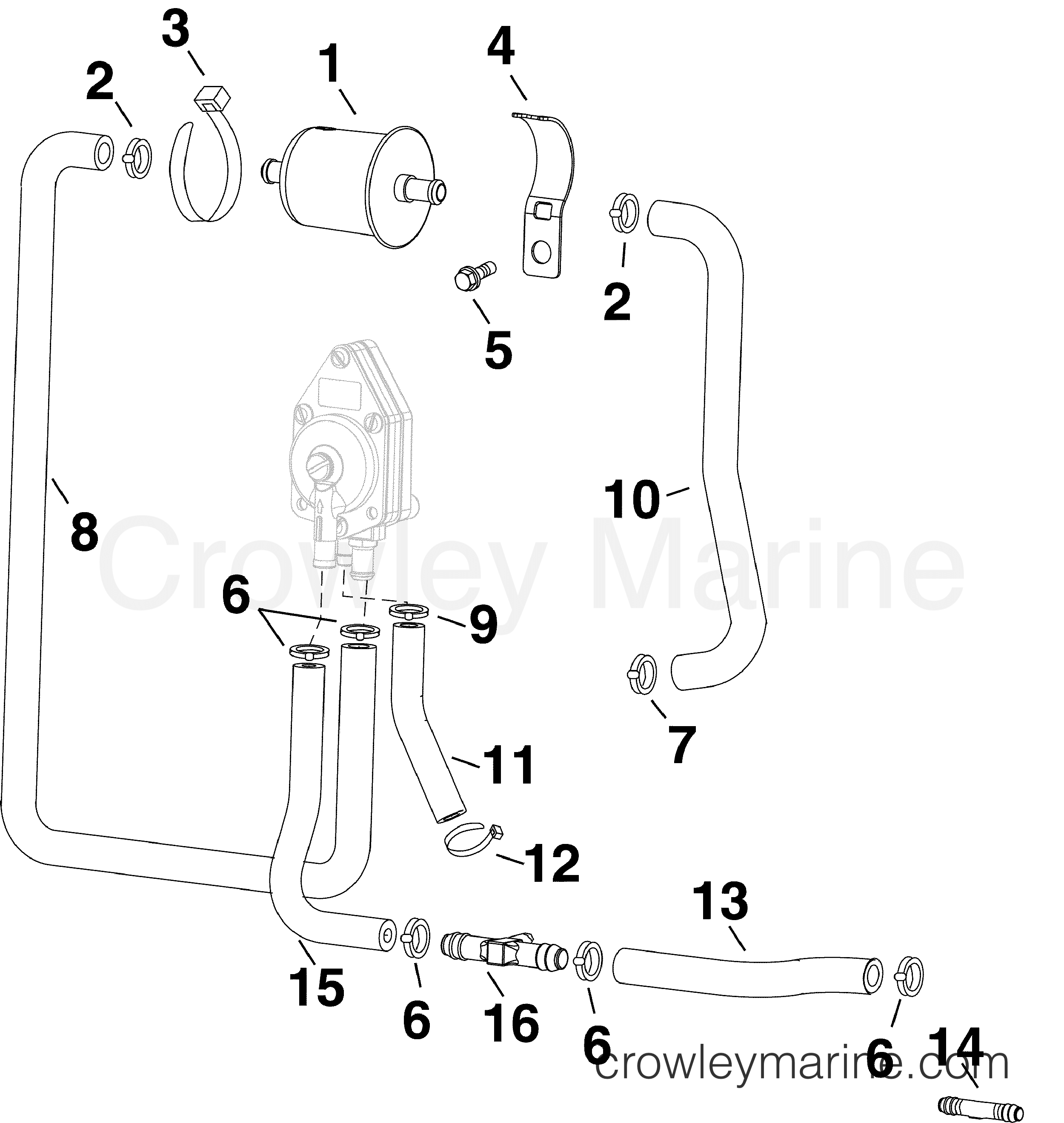 2007 Outboard 75 - E75DPLSUM - FUEL FILTER