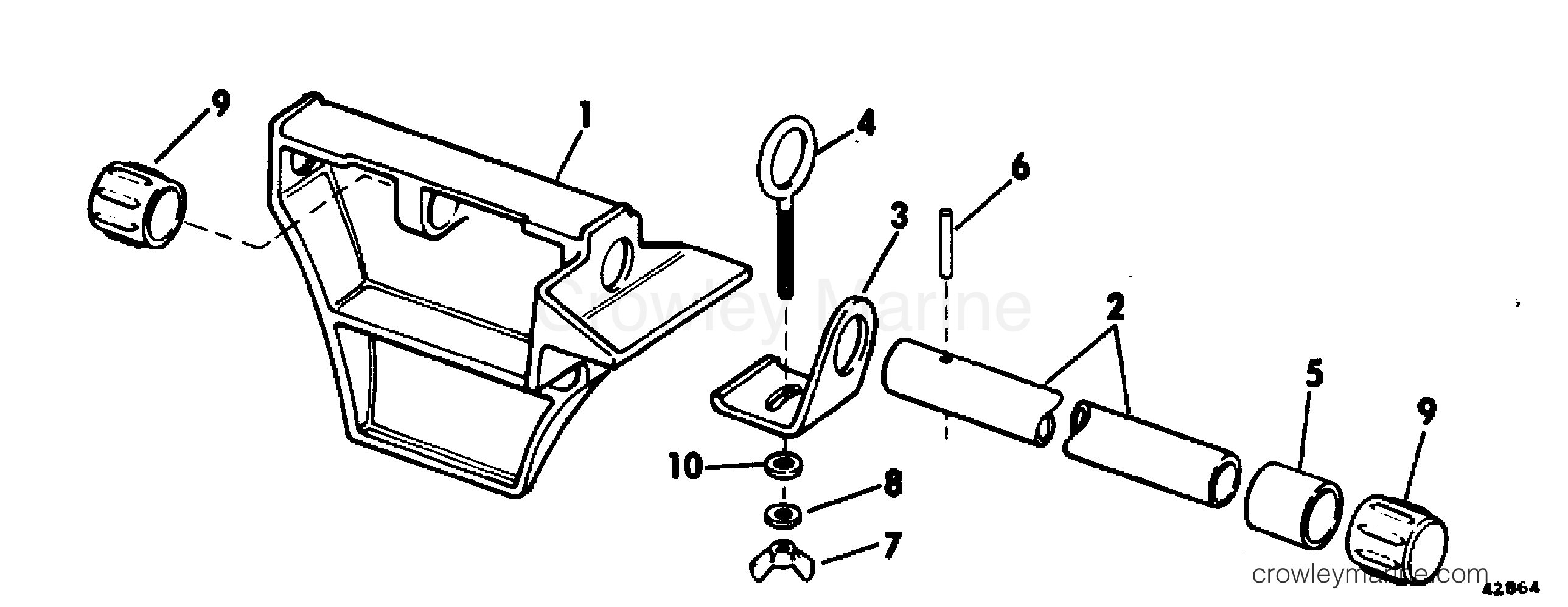 1982 Rigging Accessories - Miscellaneous - CANOE MOTOR BRACKET KIT