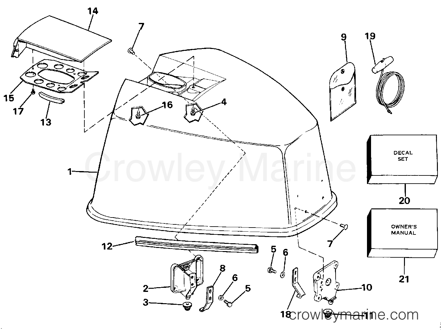 1984 Outboard 100 - J100WMLCRS - ENGINE COVER