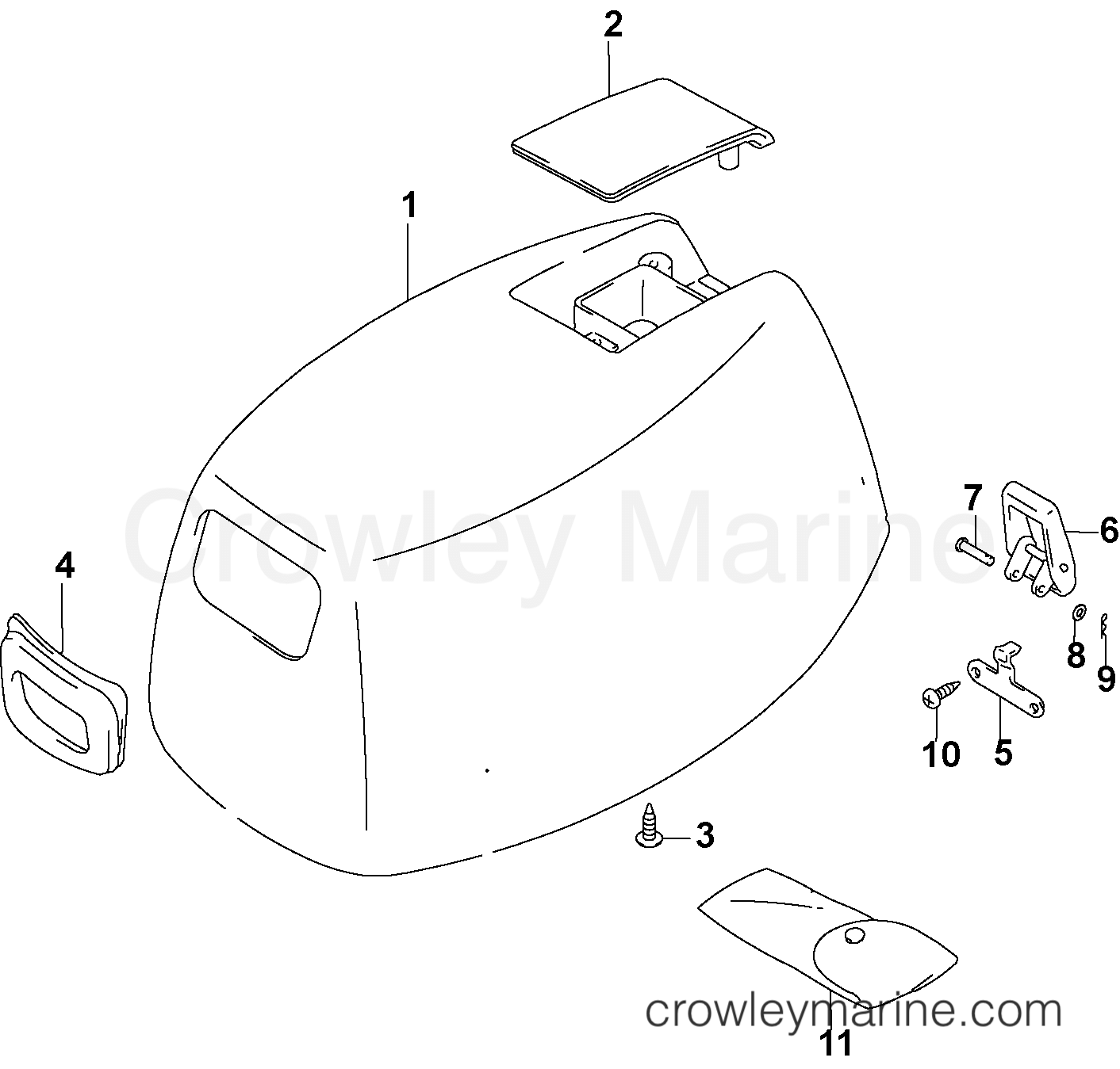 2003 Outboard 10 - J10RBL4STS - ENGINE COVER