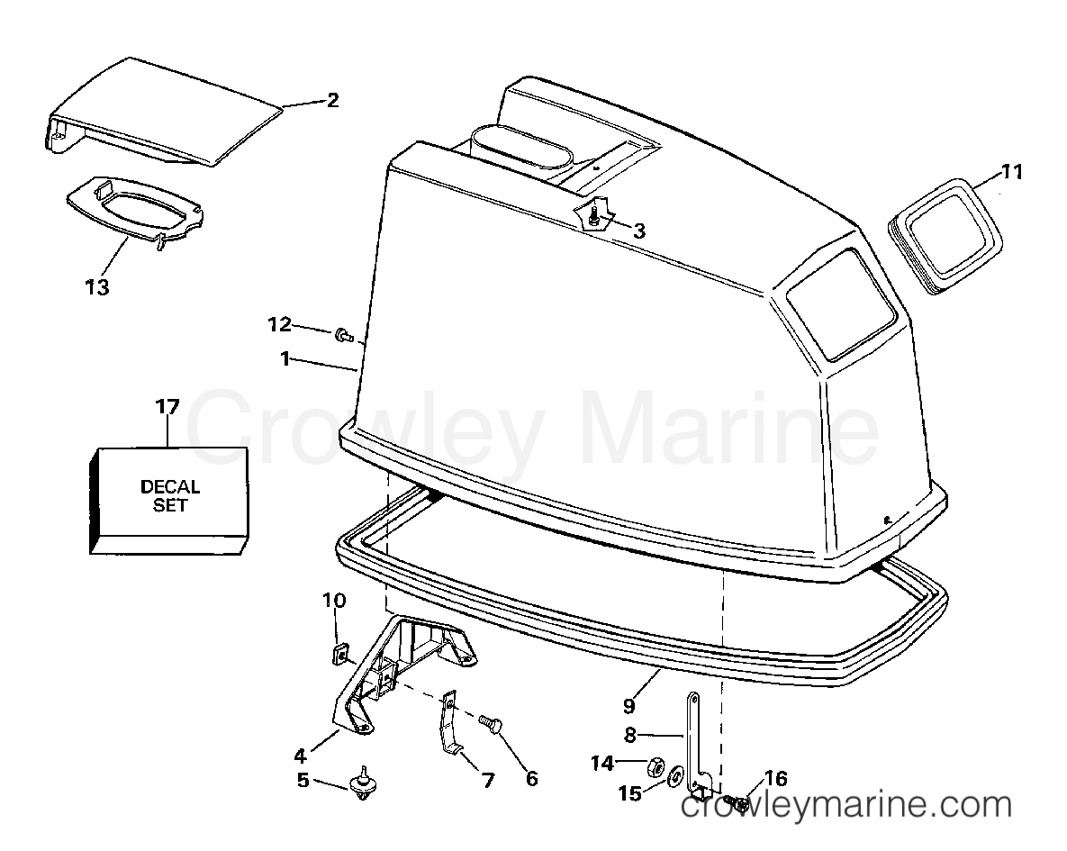 1997 Outboard 65 - J65RSLZ2 - ENGINE COVER