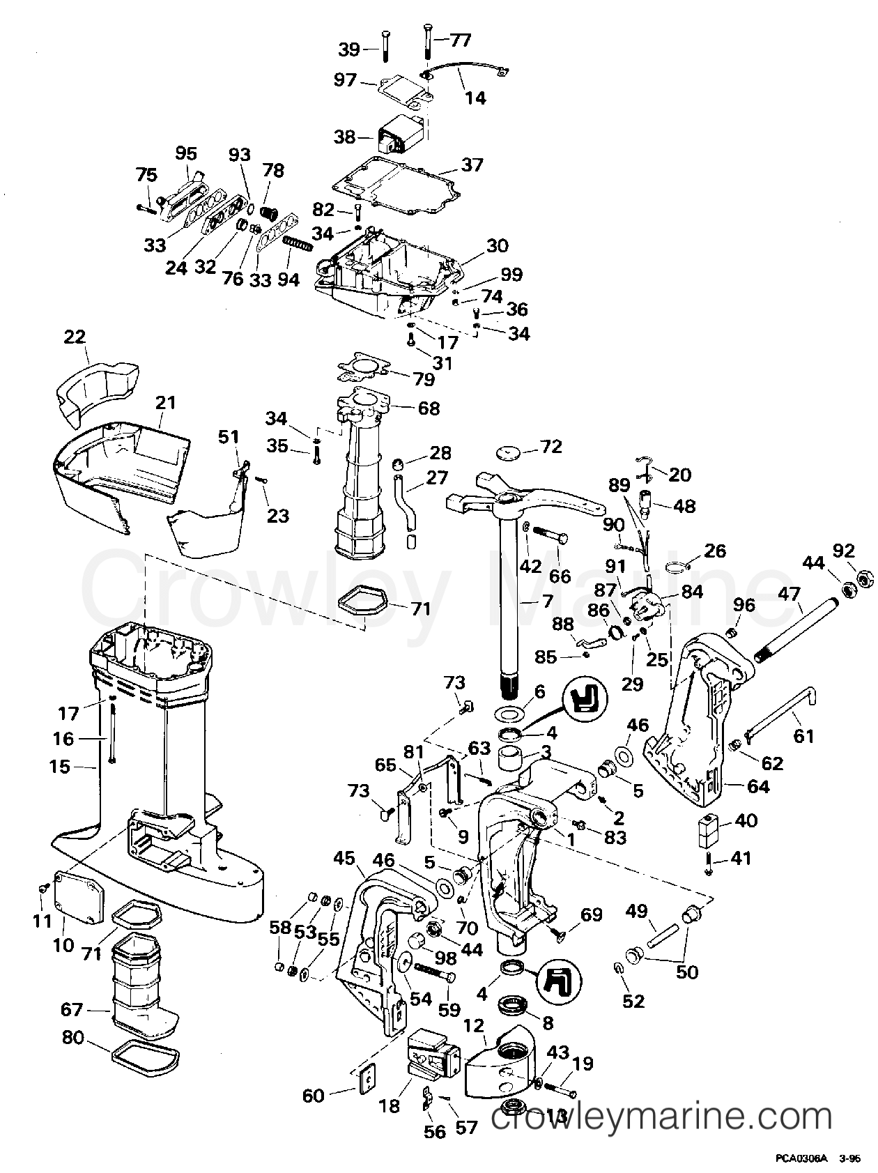 1995 Outboard 100 - E100WTLEOC - MIDSECTION