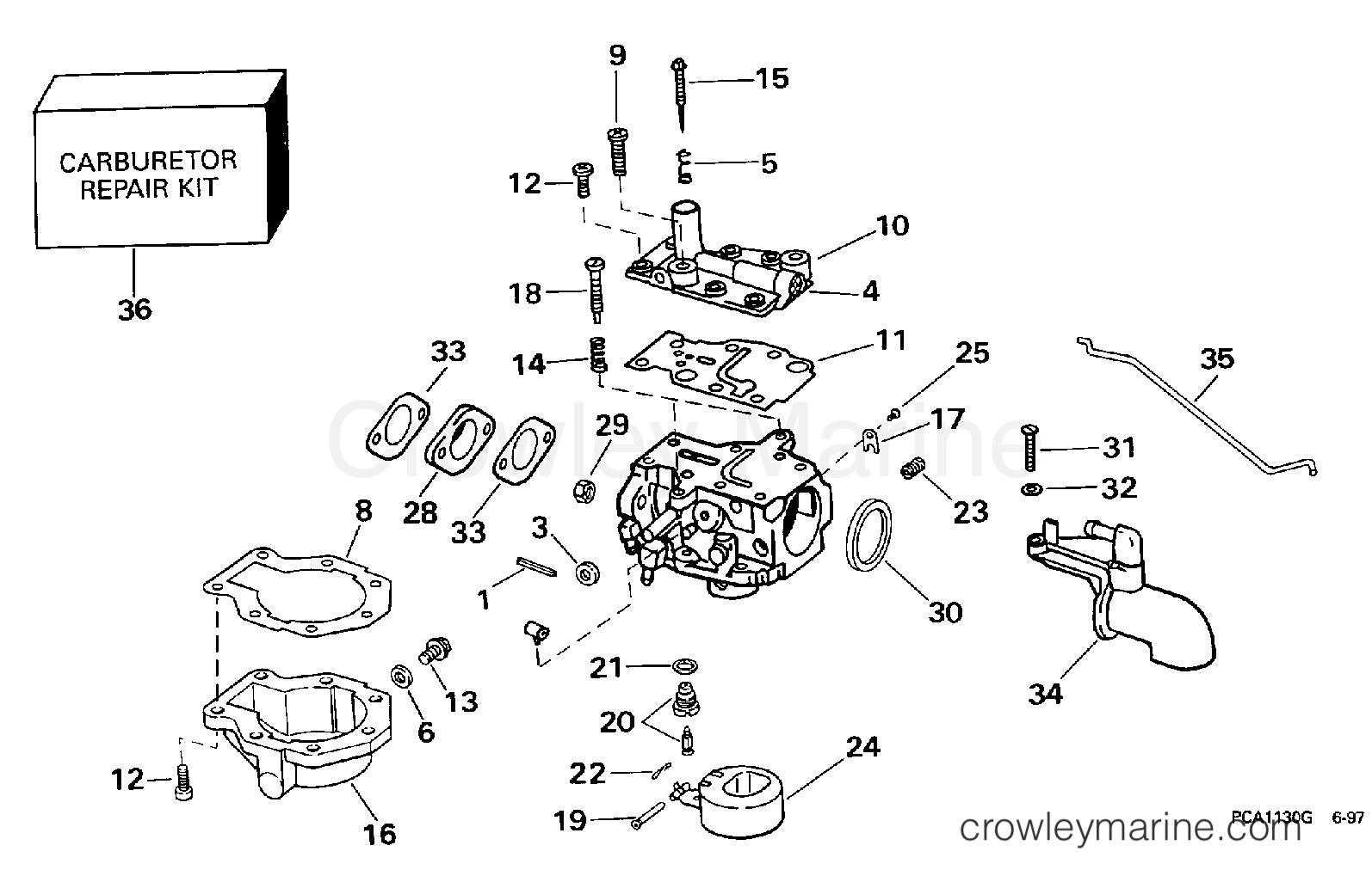 1998 Outboard 8 - J8FRECA - CARBURETOR