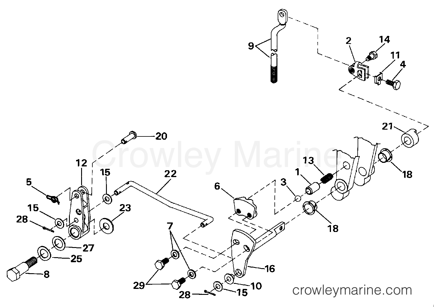 1990 Outboard 48 - J48ESLESA - SHIFT & THROTTLE LINKAGE (CONTINUED)