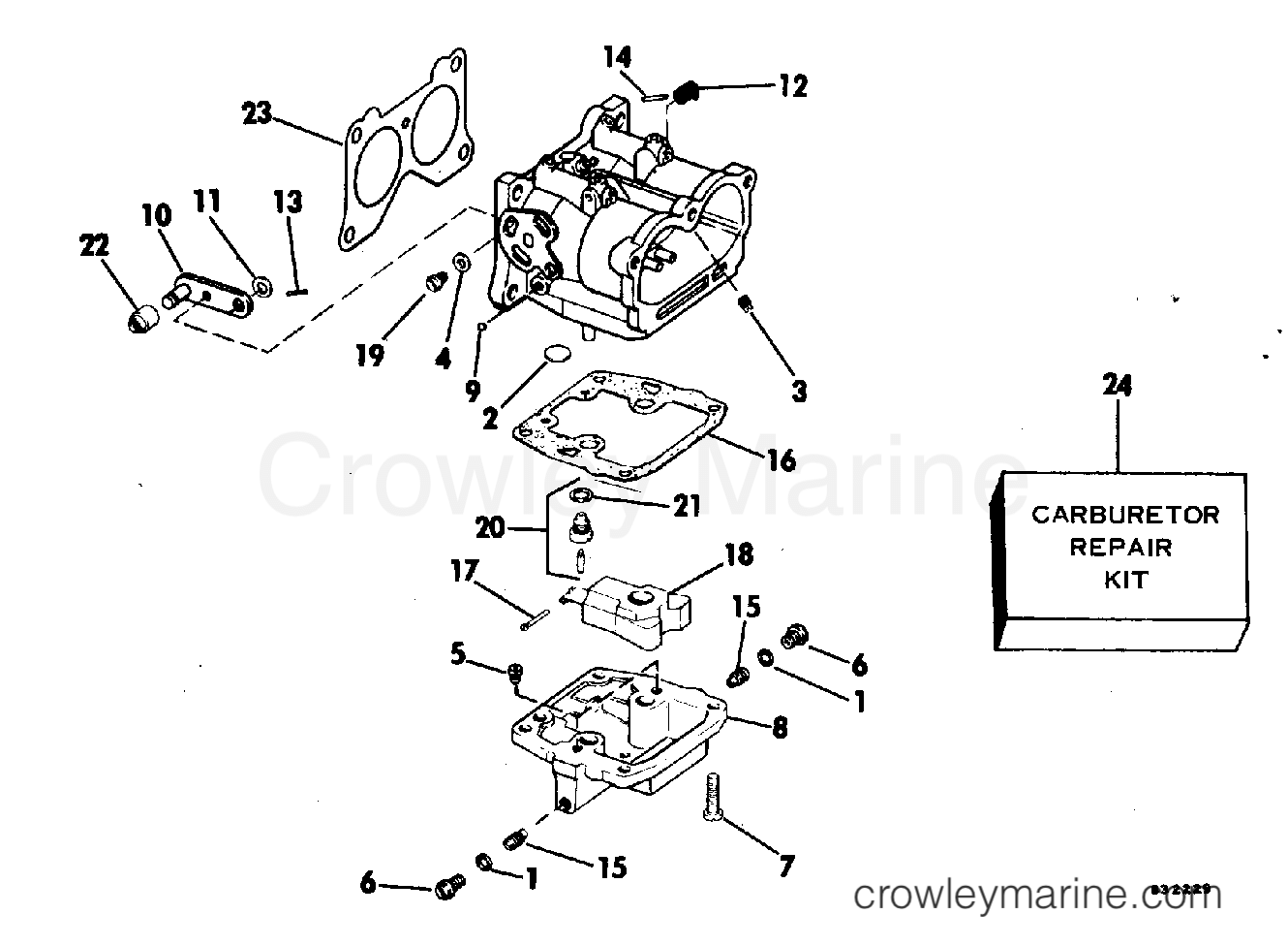 1983 Evinrude Outboards 200 - E200TRXCTD - CARBURETOR