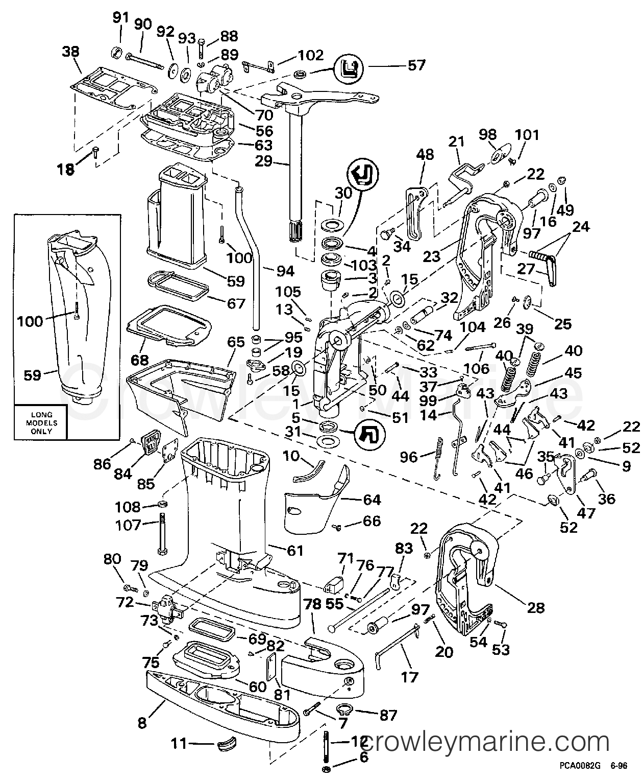 1997 Outboard 55 - SJ55RSYC - MIDSECTION