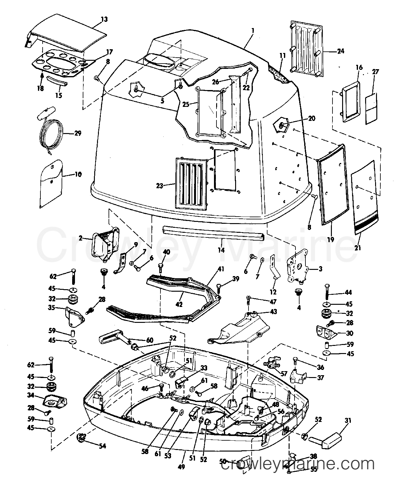 1983 Outboard 150 - J150STLCTE - ENGINE COVER-JOHNSON