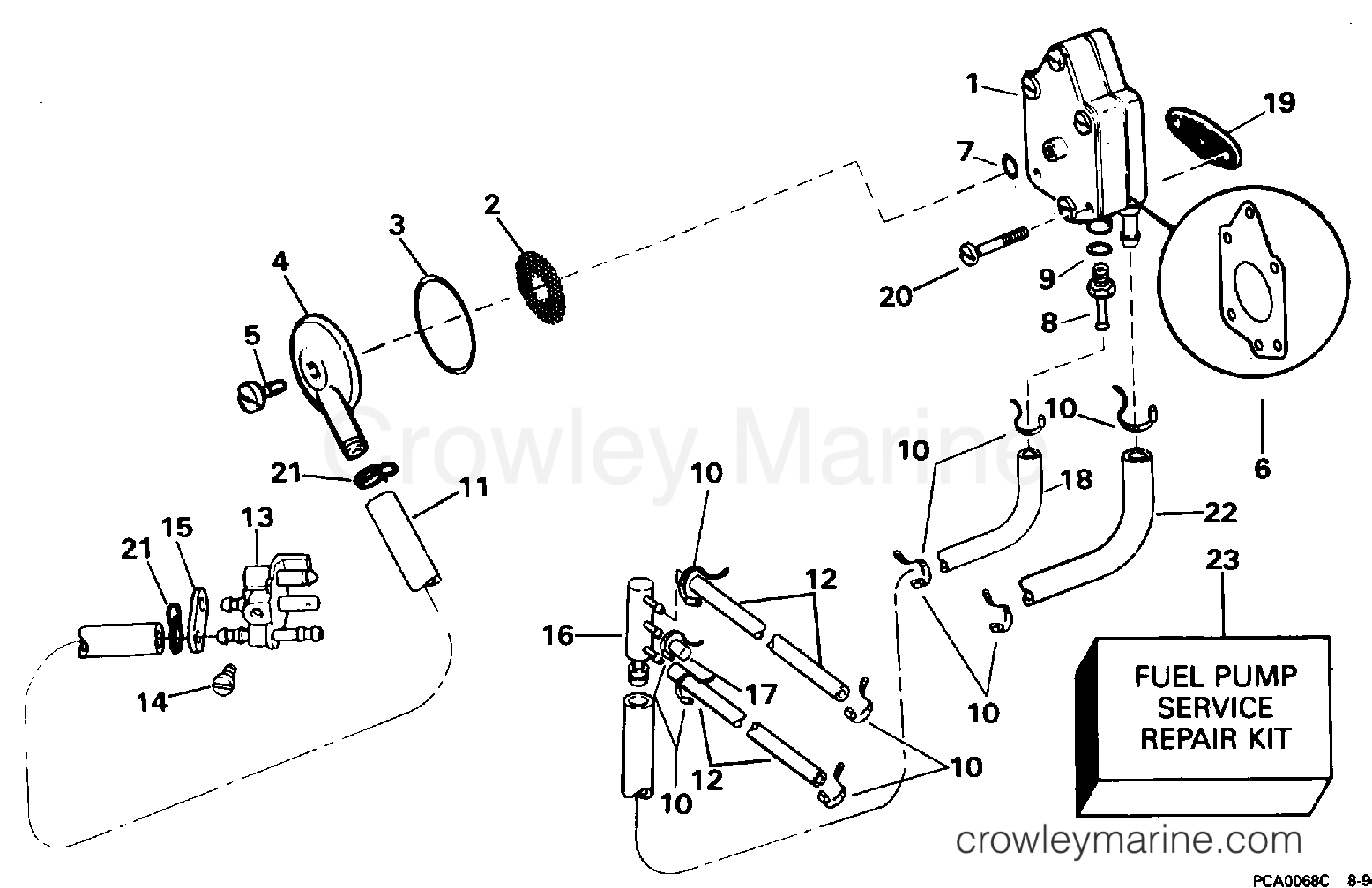 1996 Outboard 40 - J40TEEDS - FUEL PUMP & FILTER