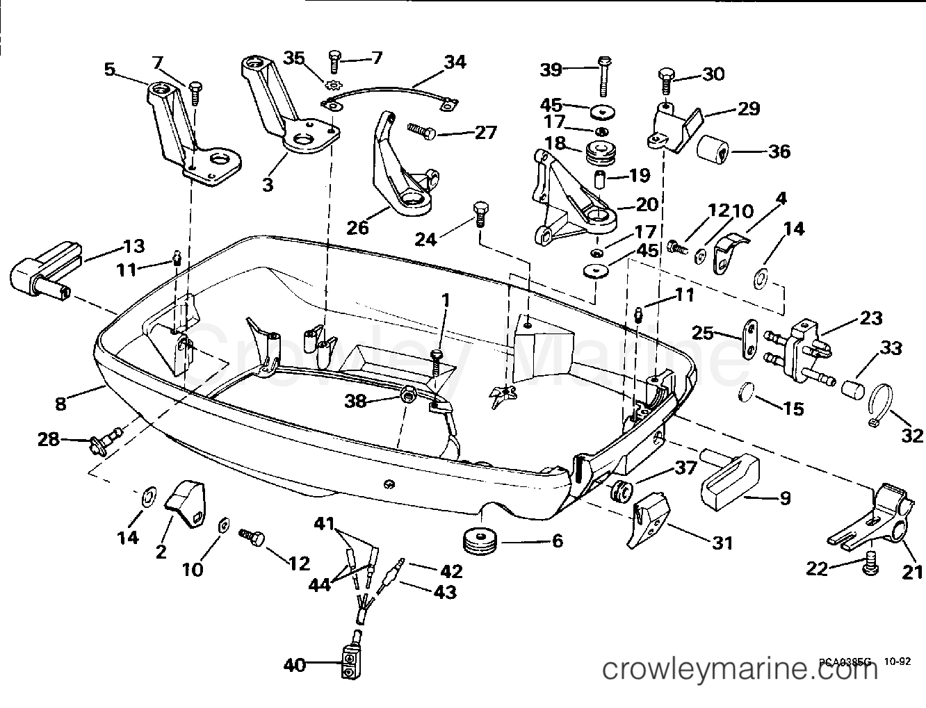 1994 Outboard 60 - J60TTLERV - LOWER ENGINE COVER