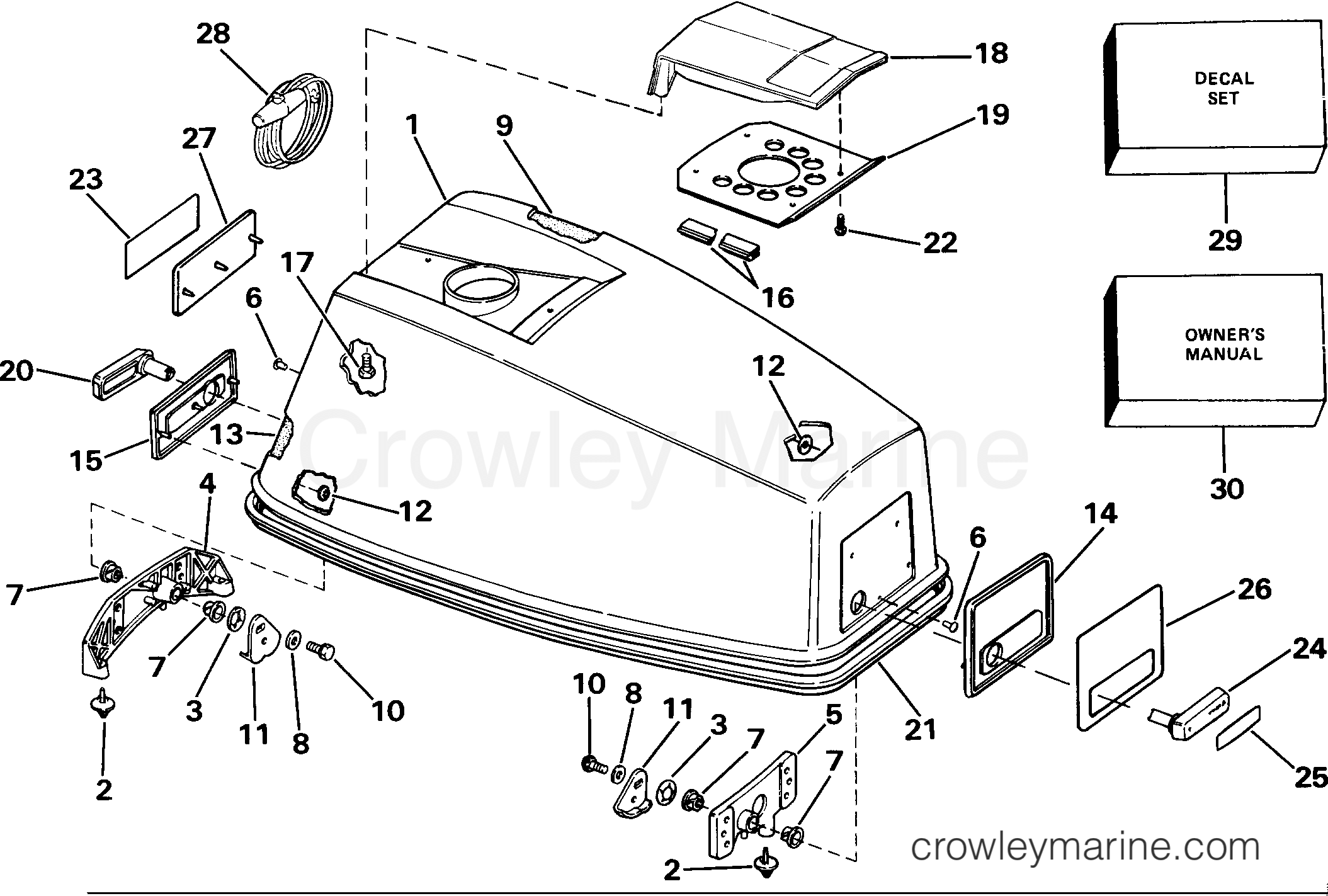 1985 Outboard 60 - J60ELCOD - ENGINE COVER - JOHNSON