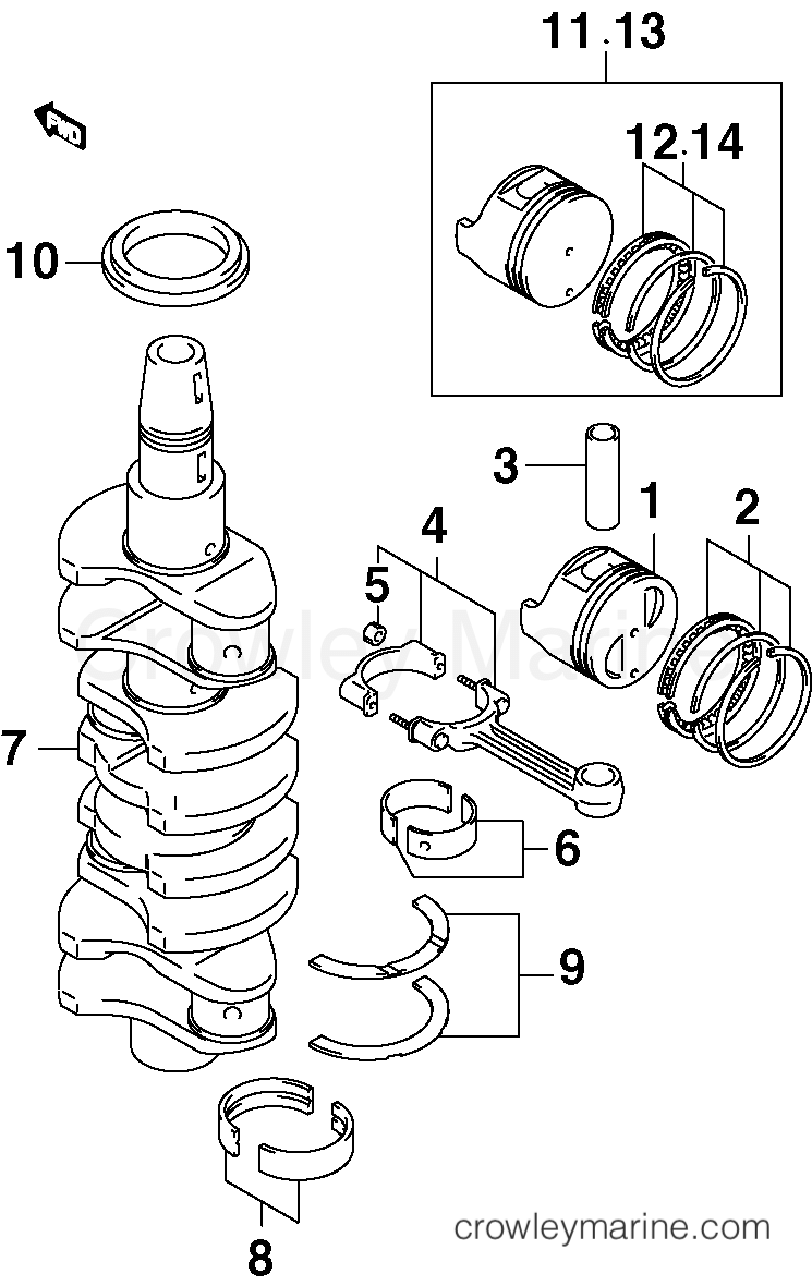 2005 Outboard 60 - J60PL4SOA - CRANKSHAFT