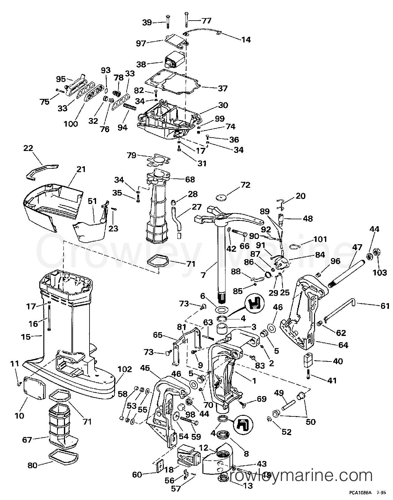 1997 Outboard 115 - J115TSXEUA - MIDSECTION