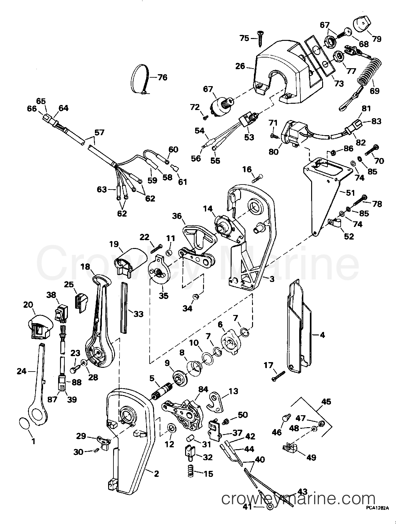 1996 Rigging Accessories - Remote Controls - REMOTE CONTROL - BINNACLE - SINGLE LEVER - KEY SWITCH