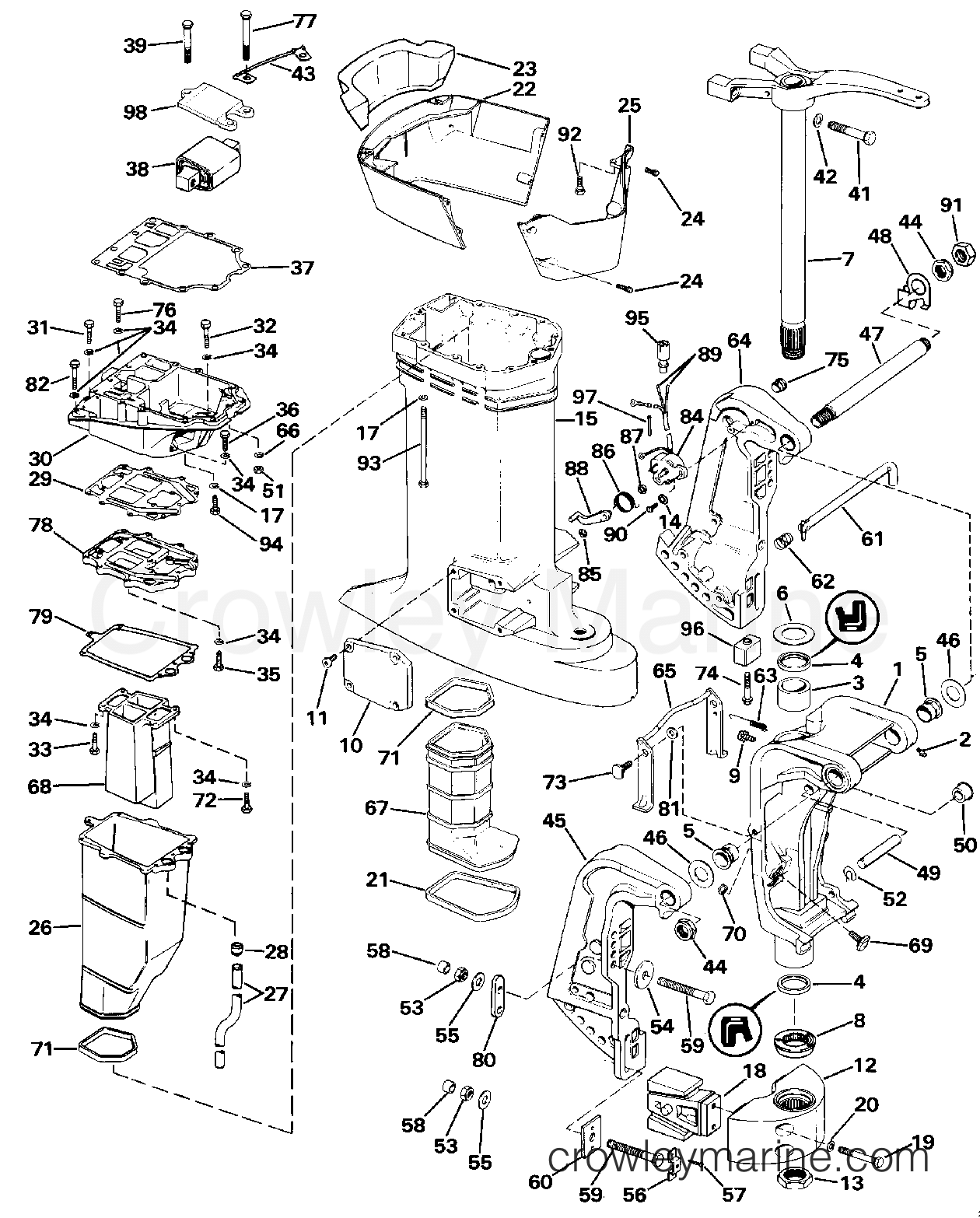 1987 Outboard 155 - J155WTXCUA - MIDSECTION