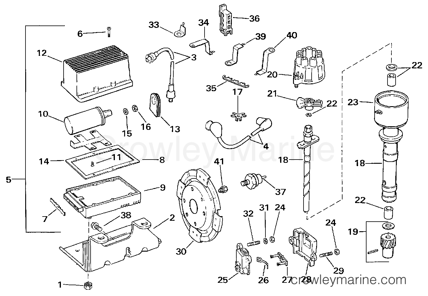 1997 Stern Drive 7.4 - 744FPLKD - IGNITION - 4V MODELS