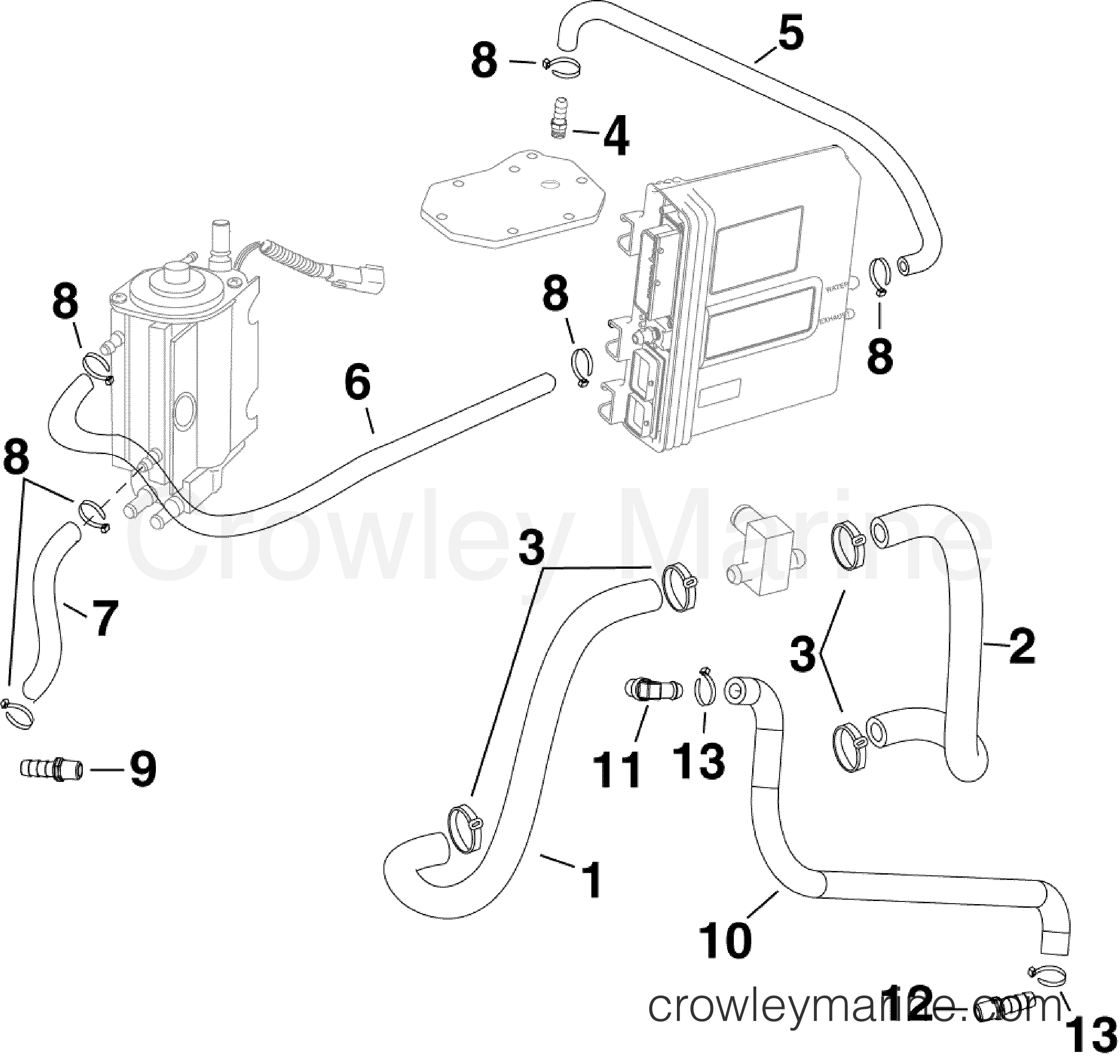 2010 Evinrude Outboards 250 - DE250CXISF COOLING HOSES section
