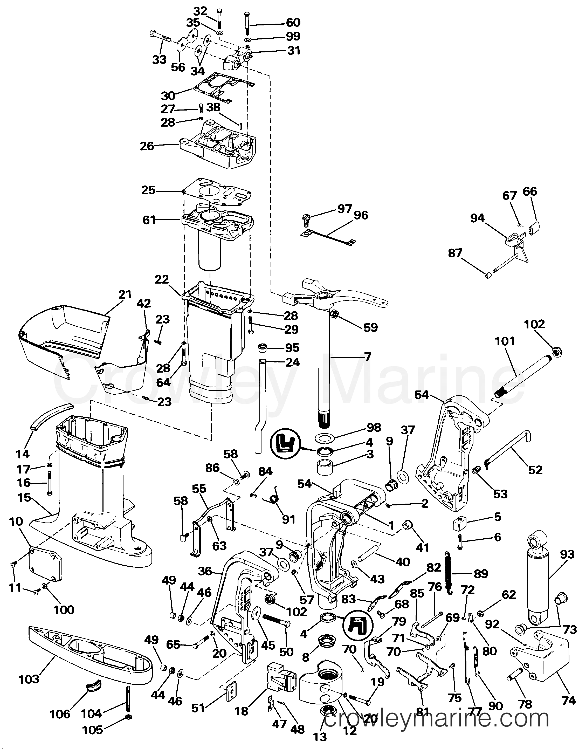 1985 Outboard 65 - J65WMLCOC - MIDSECTION