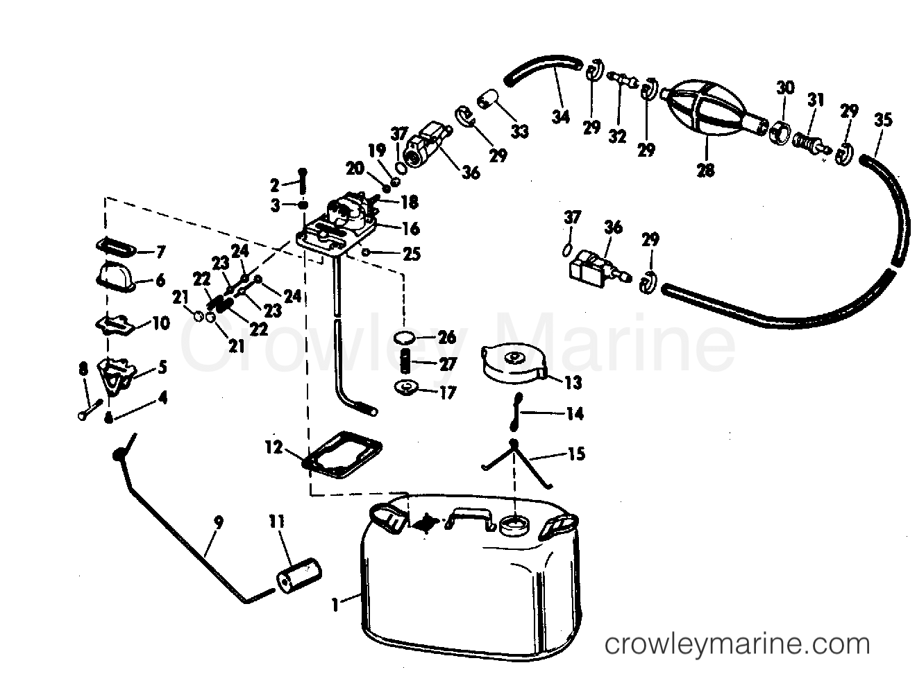 1982 Outboard 25 - E25RCNB - FUEL TANK