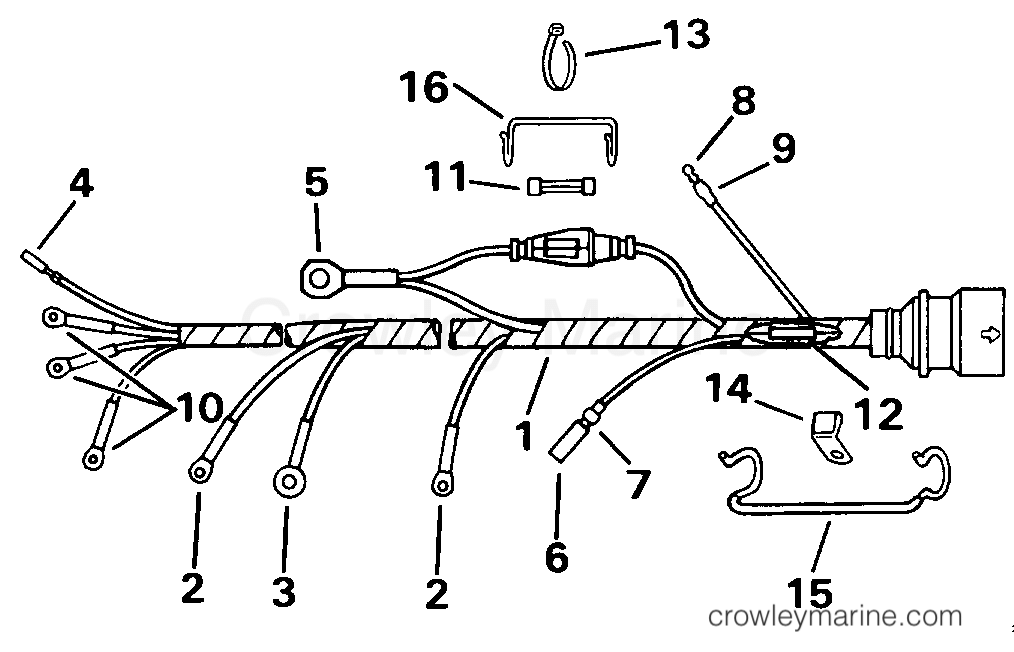 1991 Outboard 30 - VJ30EEIC - CABLE ASSEMBLY