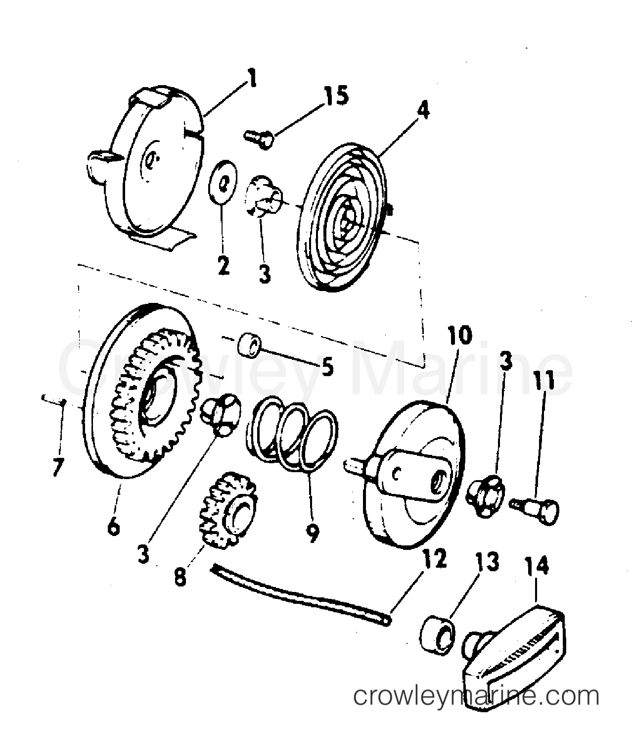 1971 Outboard 4 - 4WL71D - REWIND STARTER
