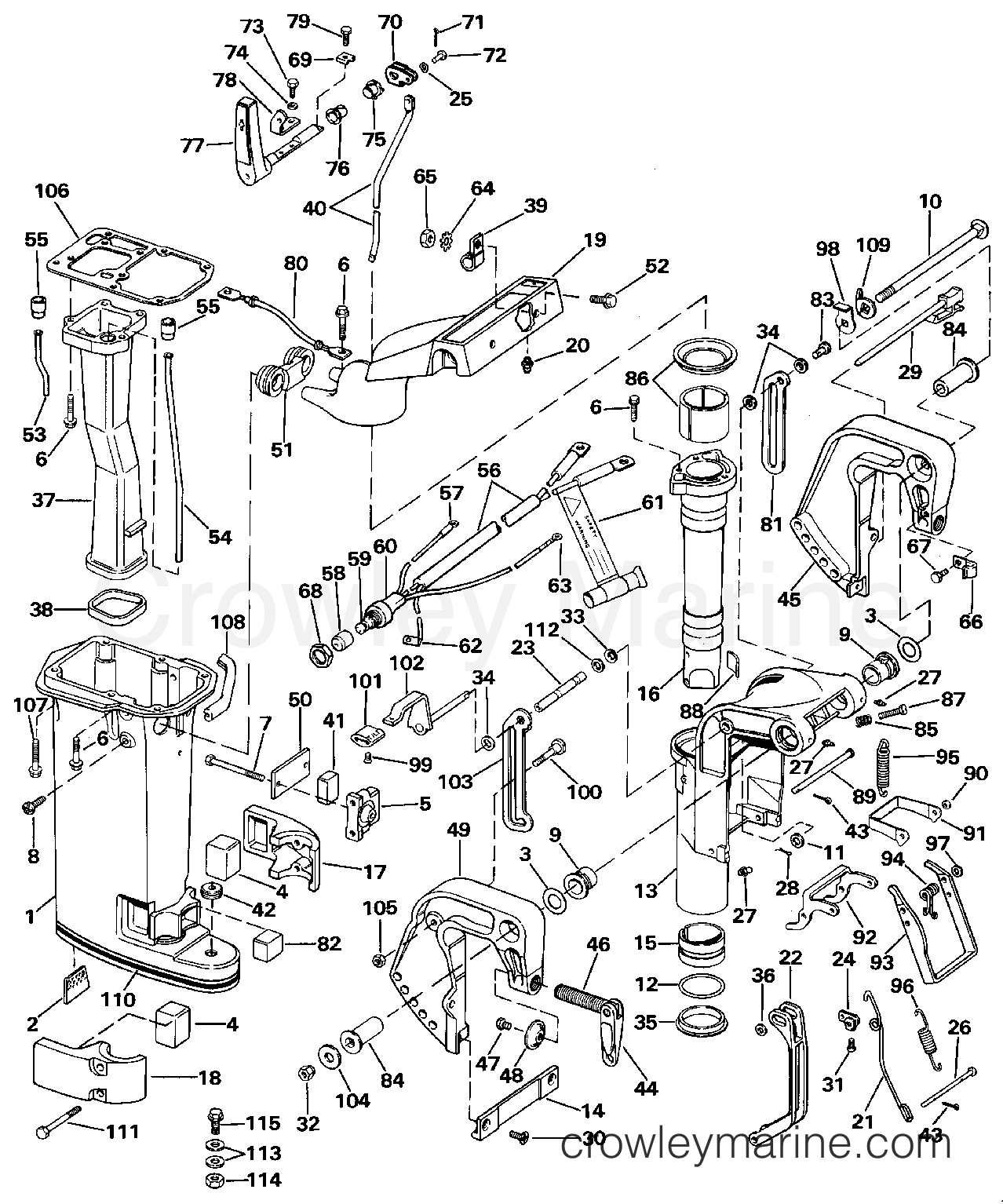 1988 Outboard 9.9 - E10SELCCD - MIDSECTION (ALL MODELS EXCEPT SEL)