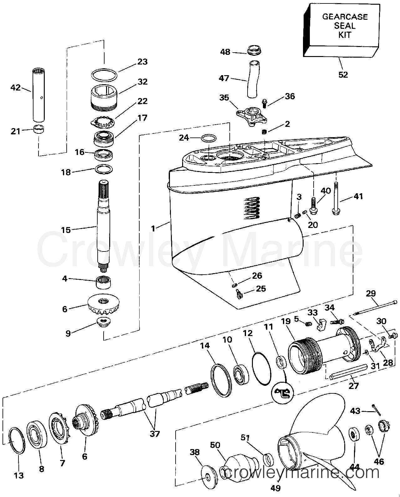 1993 Stern Drive 7.4 - 744DPPJVB - LOWER GEARCASE