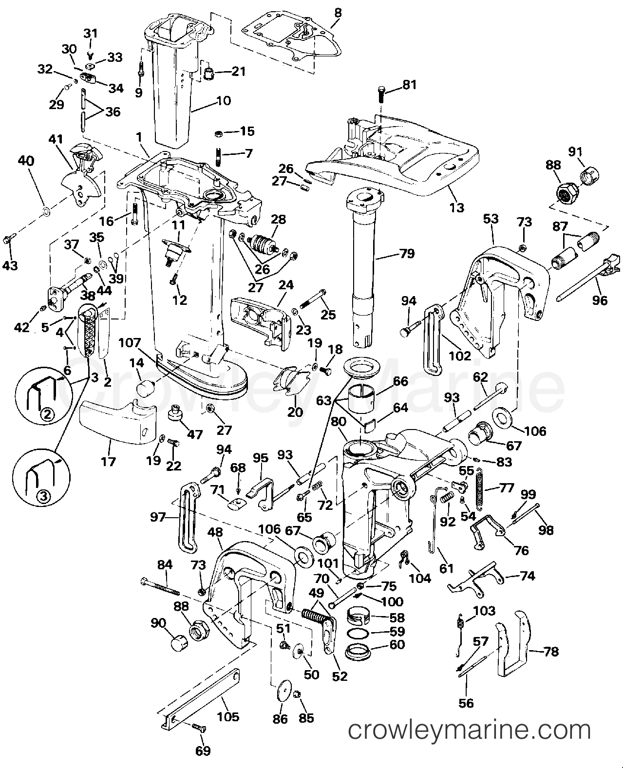 1993 Outboard 30 - E30RETA - MIDSECTION