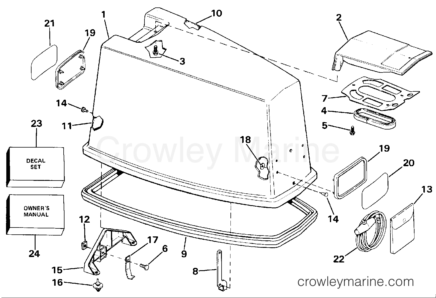 1984 Outboard 75 - J75ECRD - ENGINE COVER - JOHNSON