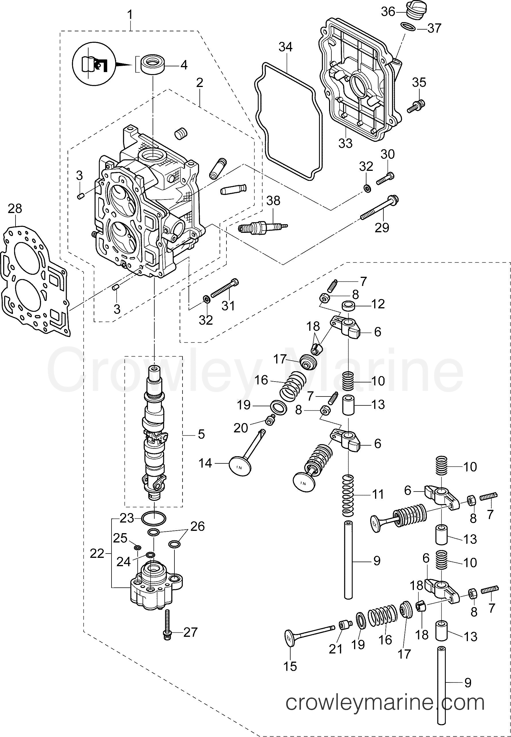 AA Outboard 15 PORTABLE - E15TE4AAA - CYLINDER HEAD ASSEMBLY