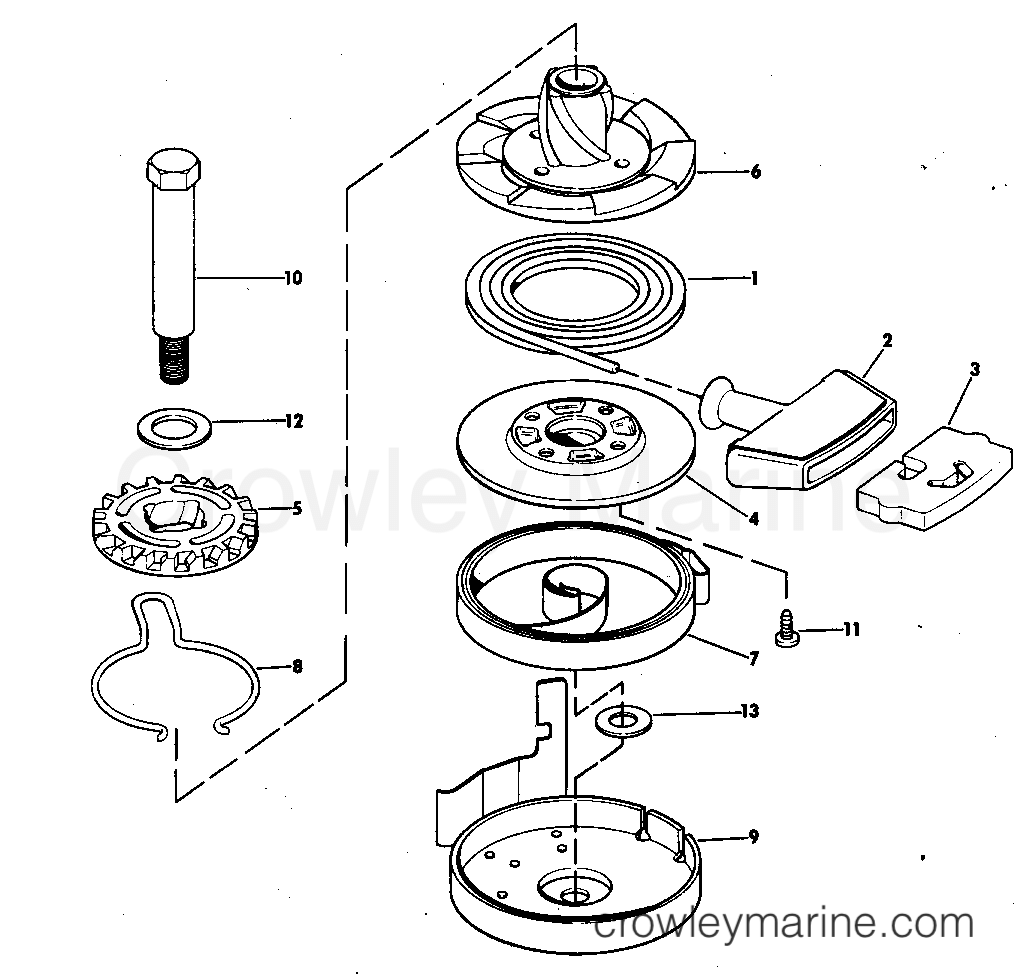 1978 Outboard 15 - 15E78B - REWIND STARTER